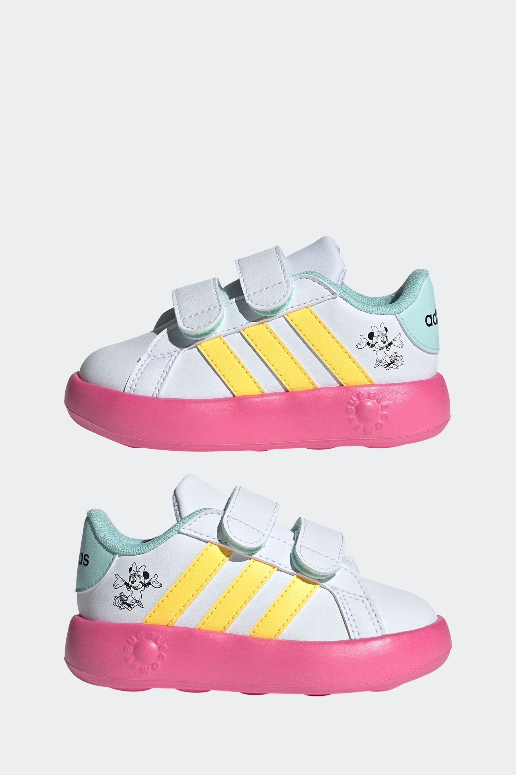 White adidas Grand Court Minnie Shoes