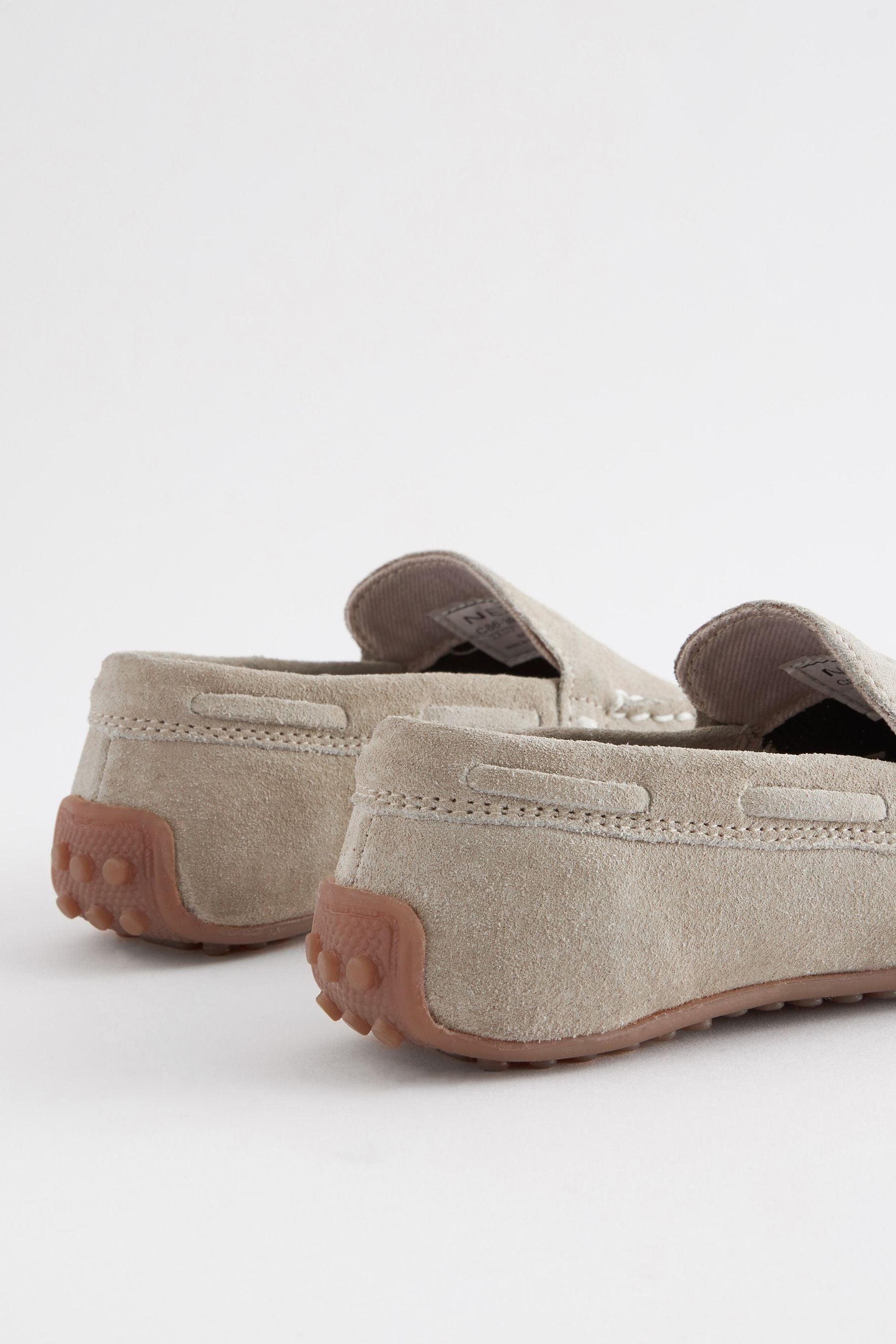 Stone Suede Loafers