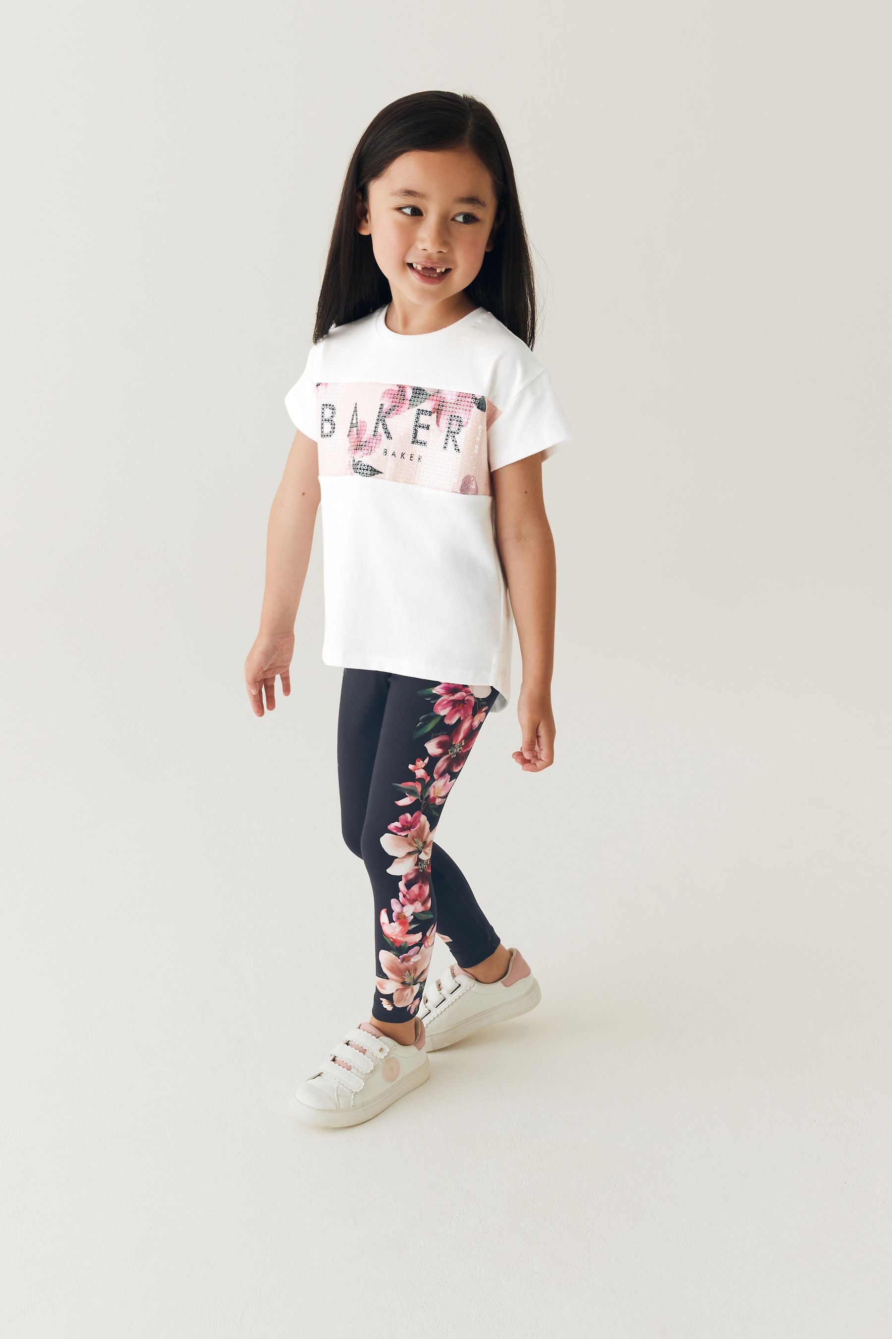 Baker by Ted Baker Floral Legging and Sequin T-Shirt Set