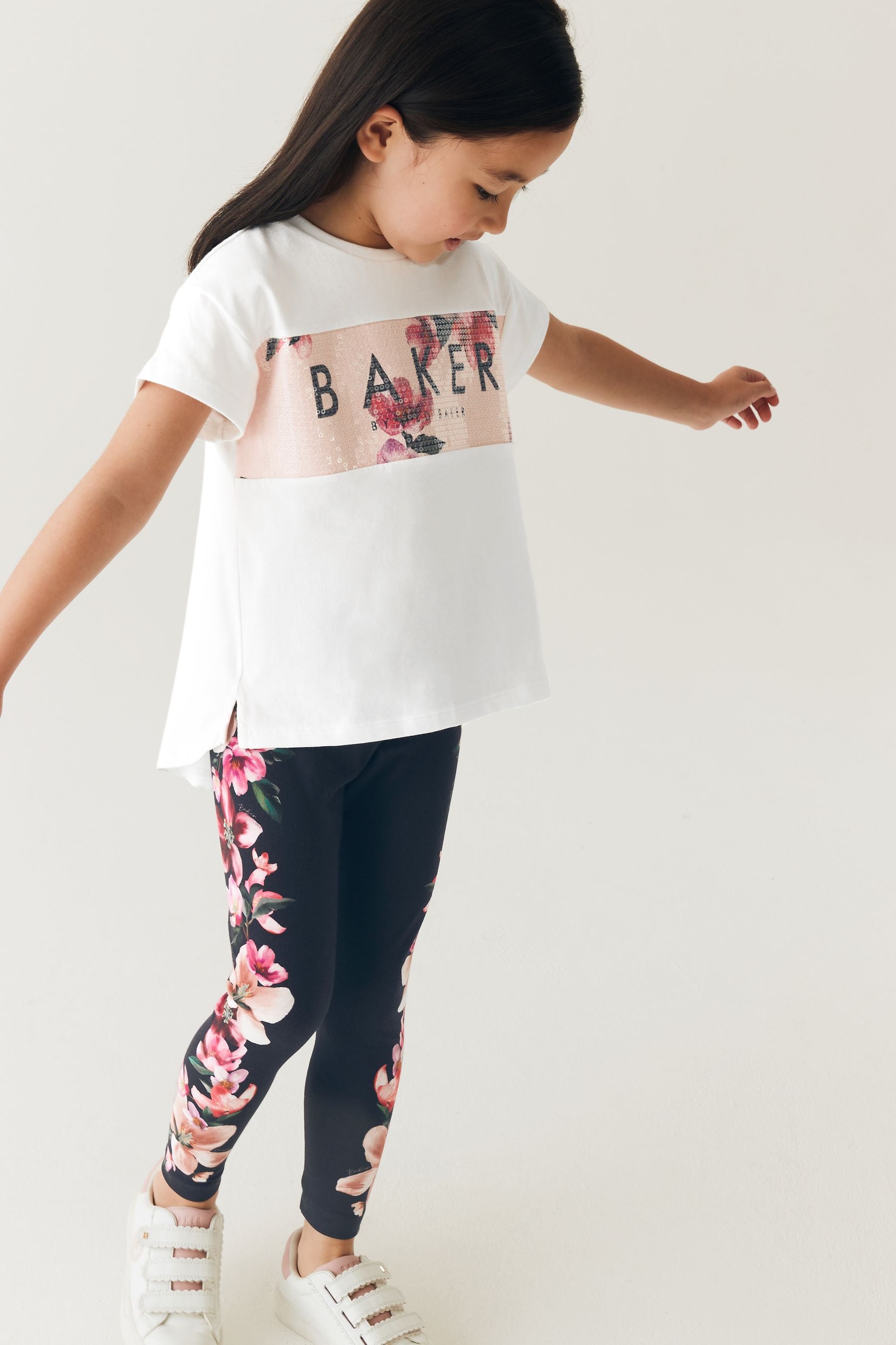 Baker by Ted Baker Floral Legging and Sequin T-Shirt Set