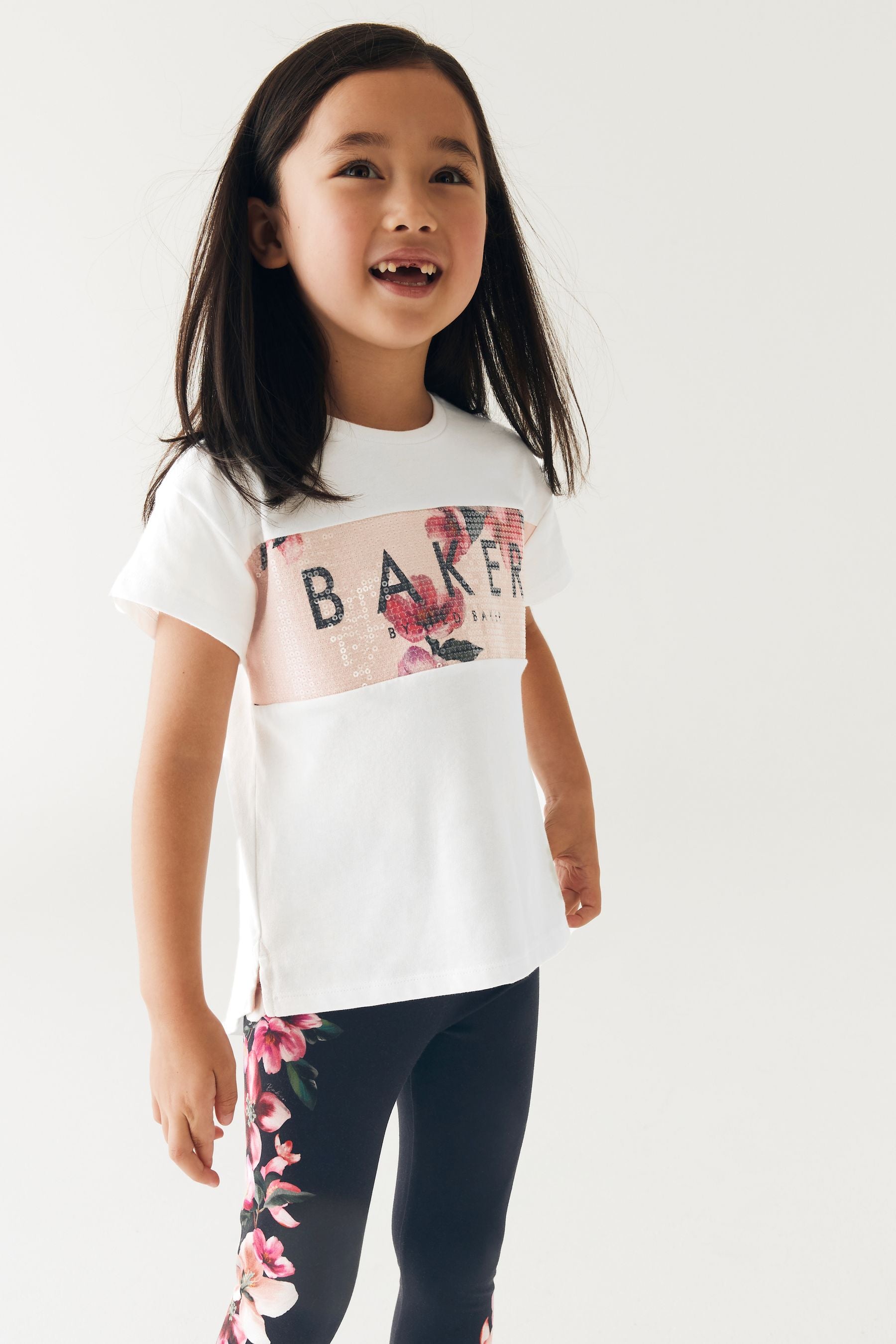 Baker by Ted Baker Floral Legging and Sequin T-Shirt Set