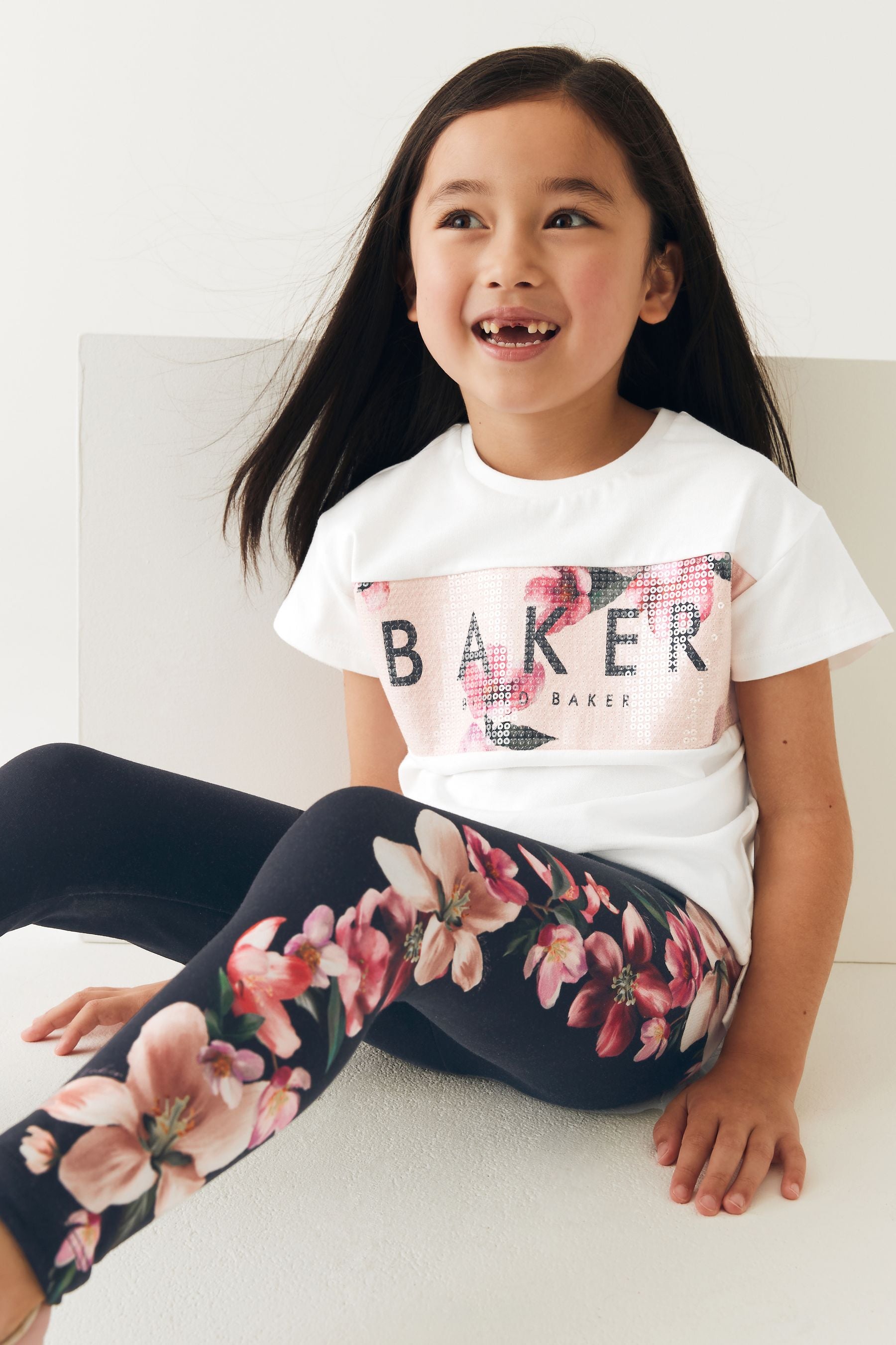 Baker by Ted Baker Floral Legging and Sequin T-Shirt Set