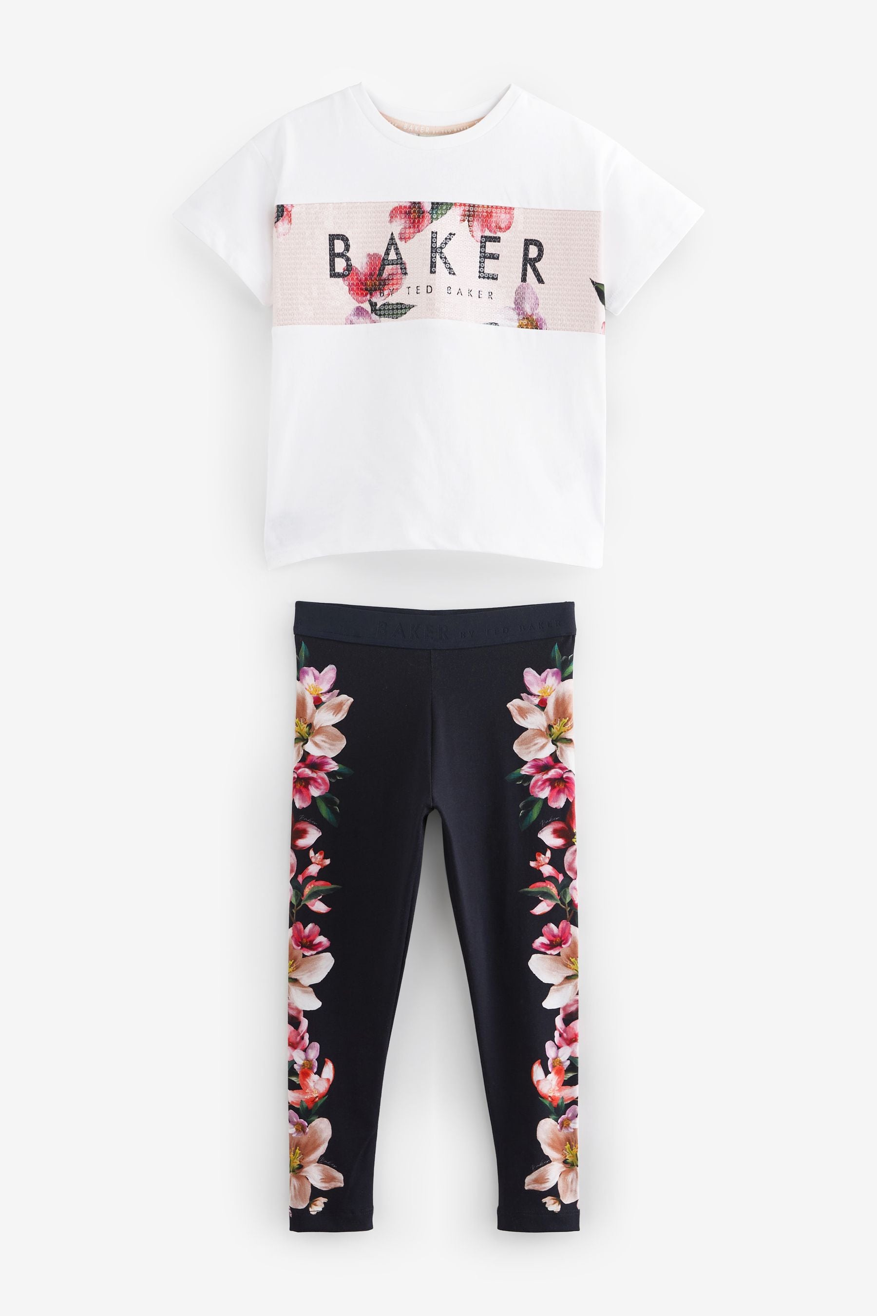 Baker by Ted Baker Floral Legging and Sequin T-Shirt Set