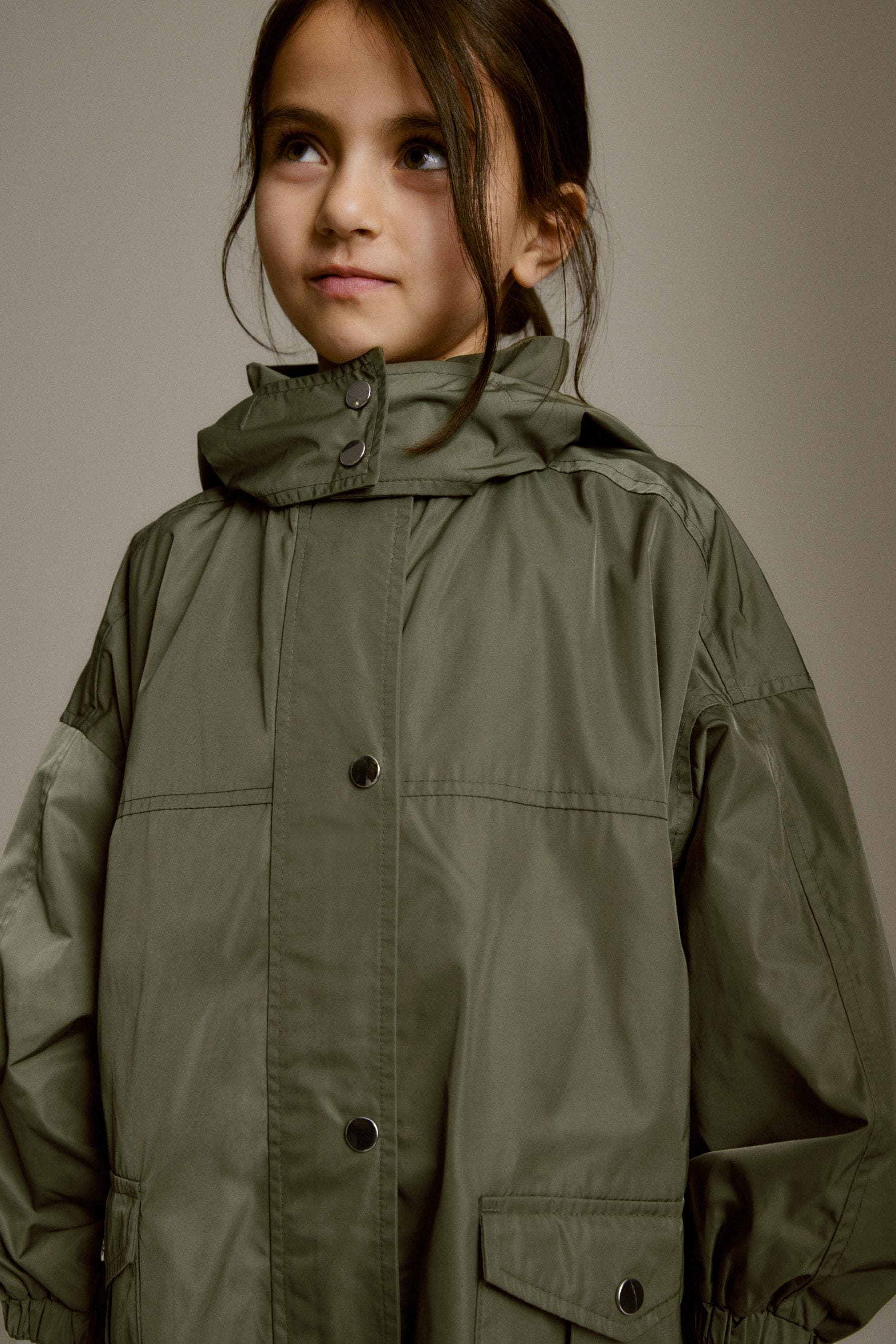 Khaki Green Shower Resistant Oversize Cagoule Jacket (3-16yrs)