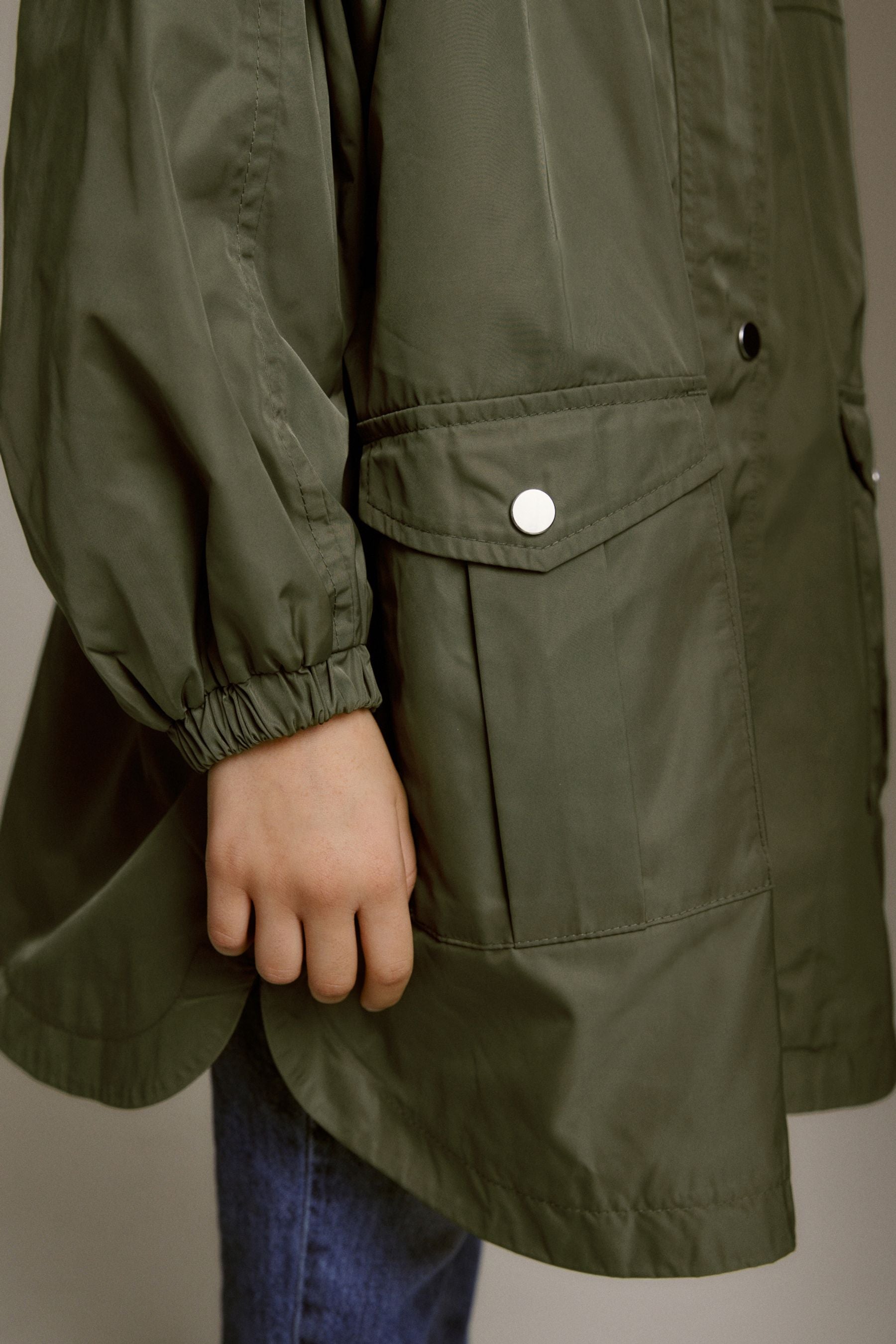 Khaki Green Shower Resistant Oversize Cagoule Jacket (3-16yrs)