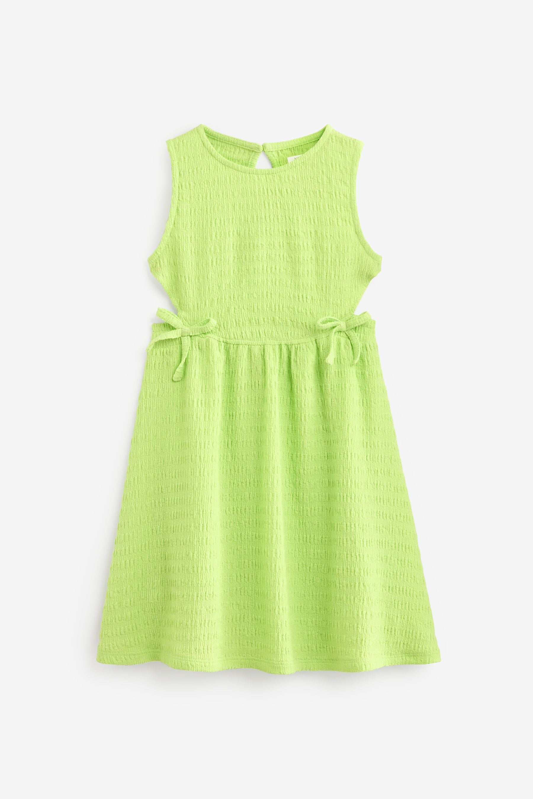 Bright Lime Green Textured Jersey Dress (3-16yrs)