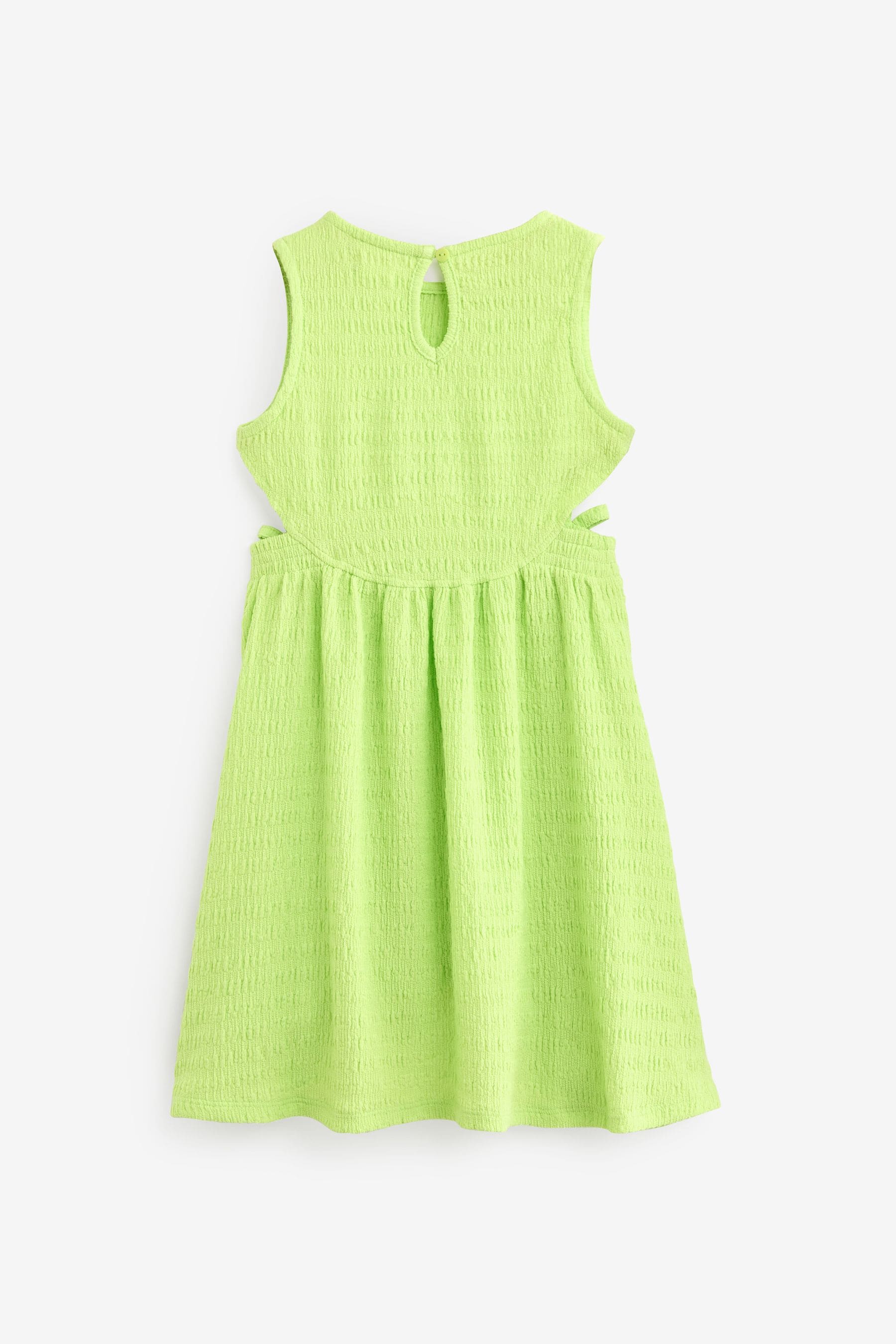 Bright Lime Green Textured Jersey Dress (3-16yrs)