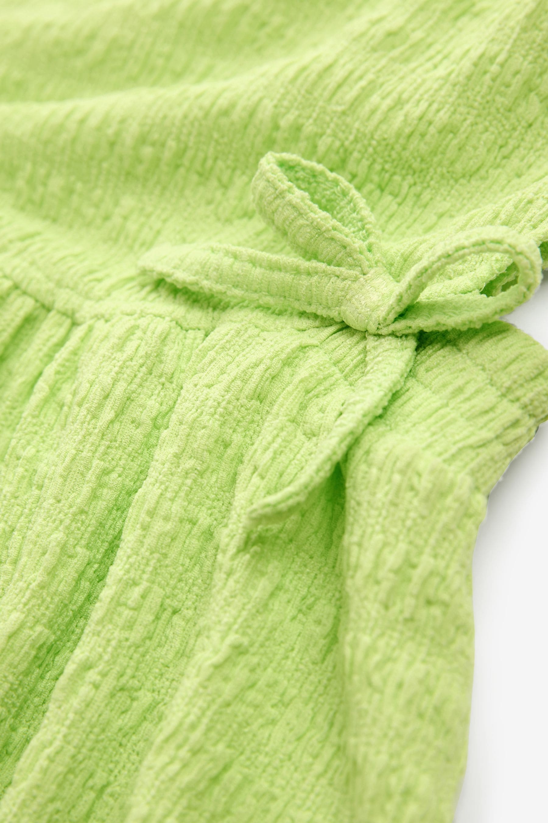 Bright Lime Green Textured Jersey Dress (3-16yrs)