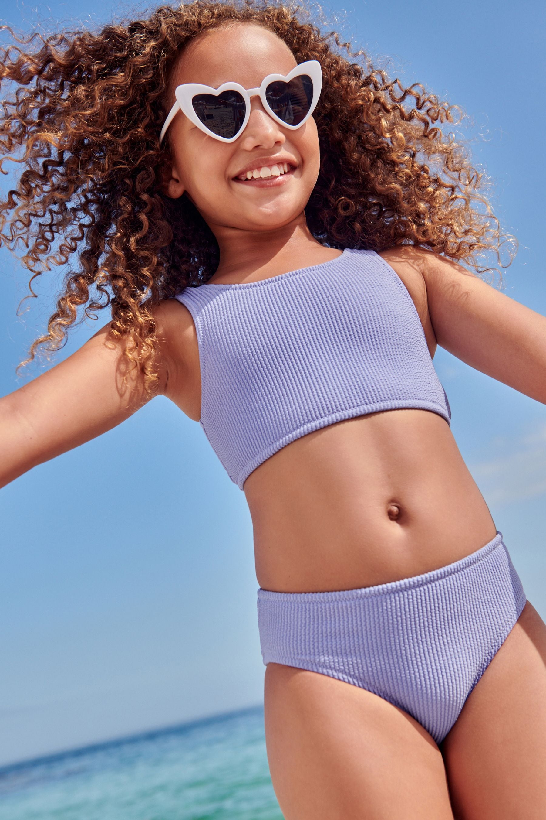 Lilac Purple Textured Bikini (3-16yrs)