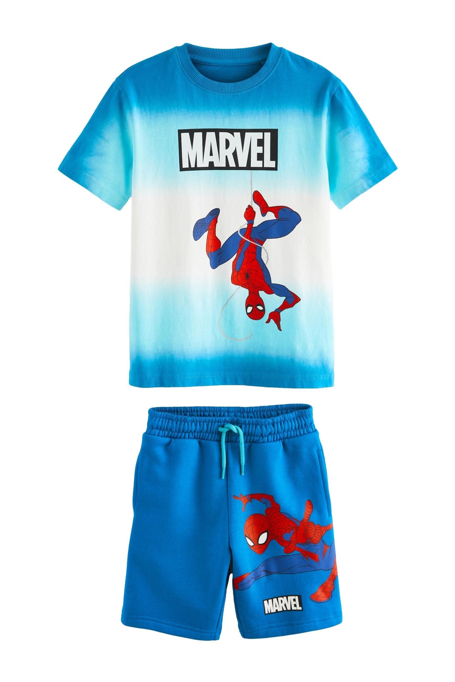 Blue Licensed Spiderman T-Shirt And Shorts Set (3-16yrs)