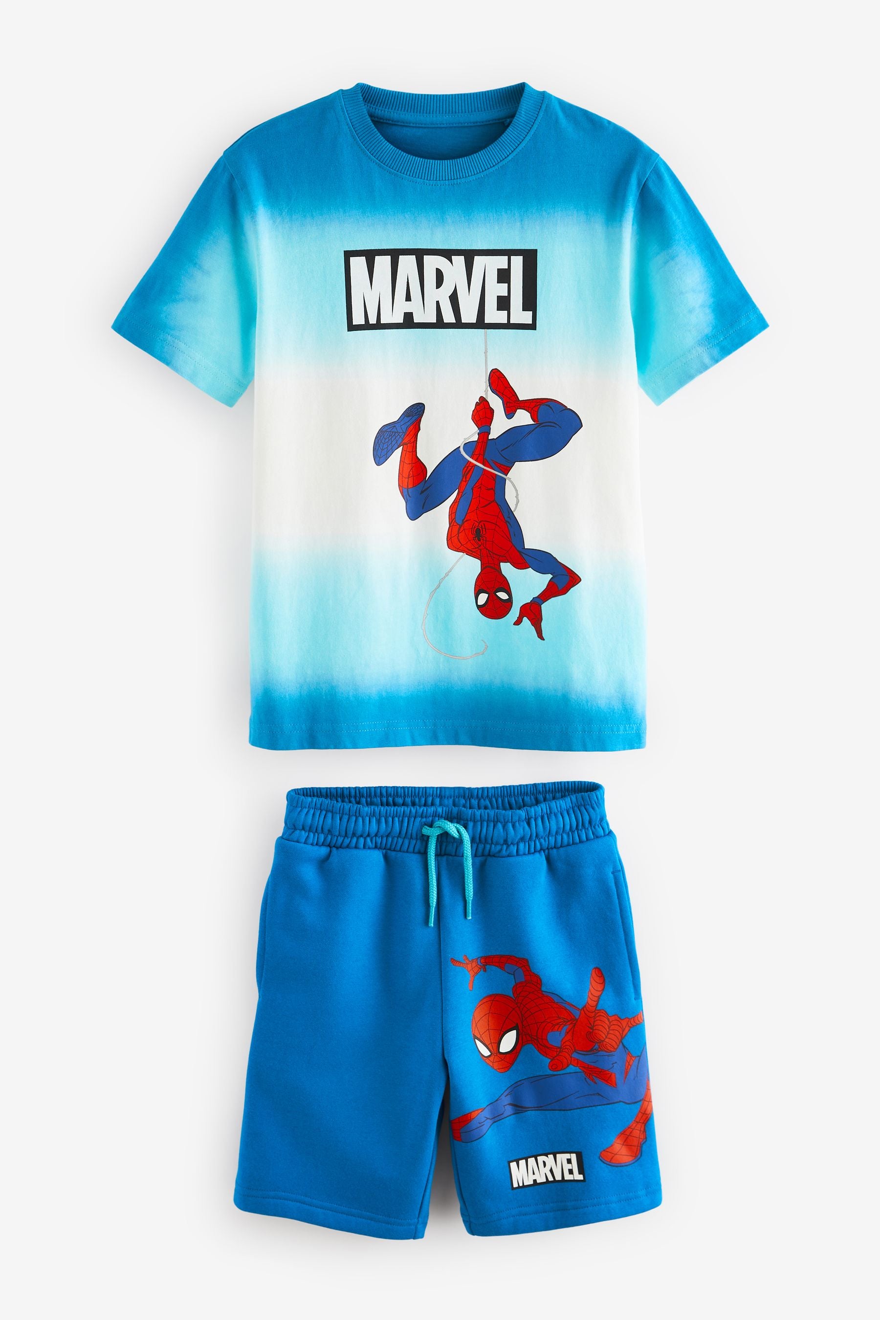 Blue Licensed Spiderman T-Shirt And Shorts Set (3-16yrs)