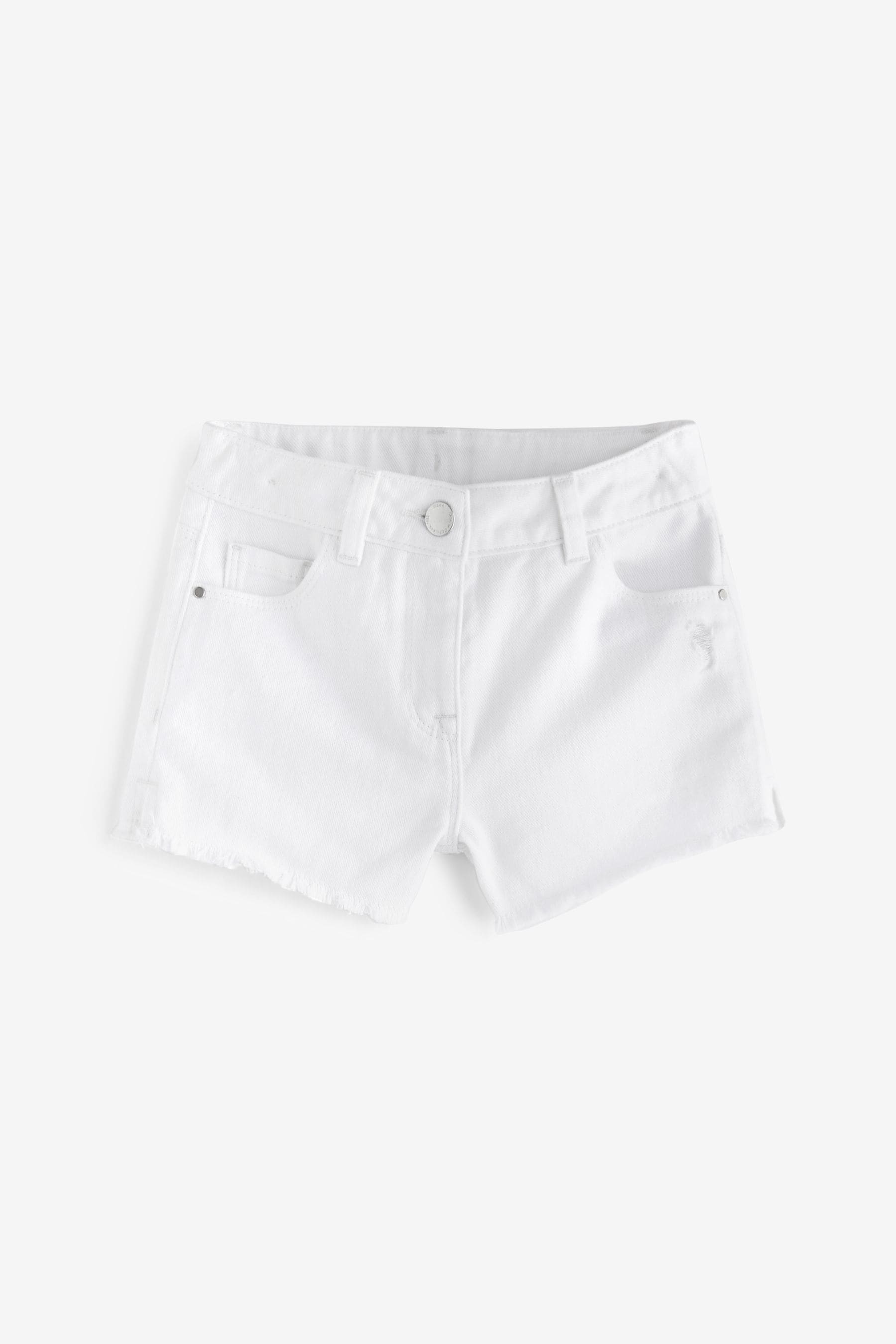 White Frayed Edge Shorts (3-16yrs)