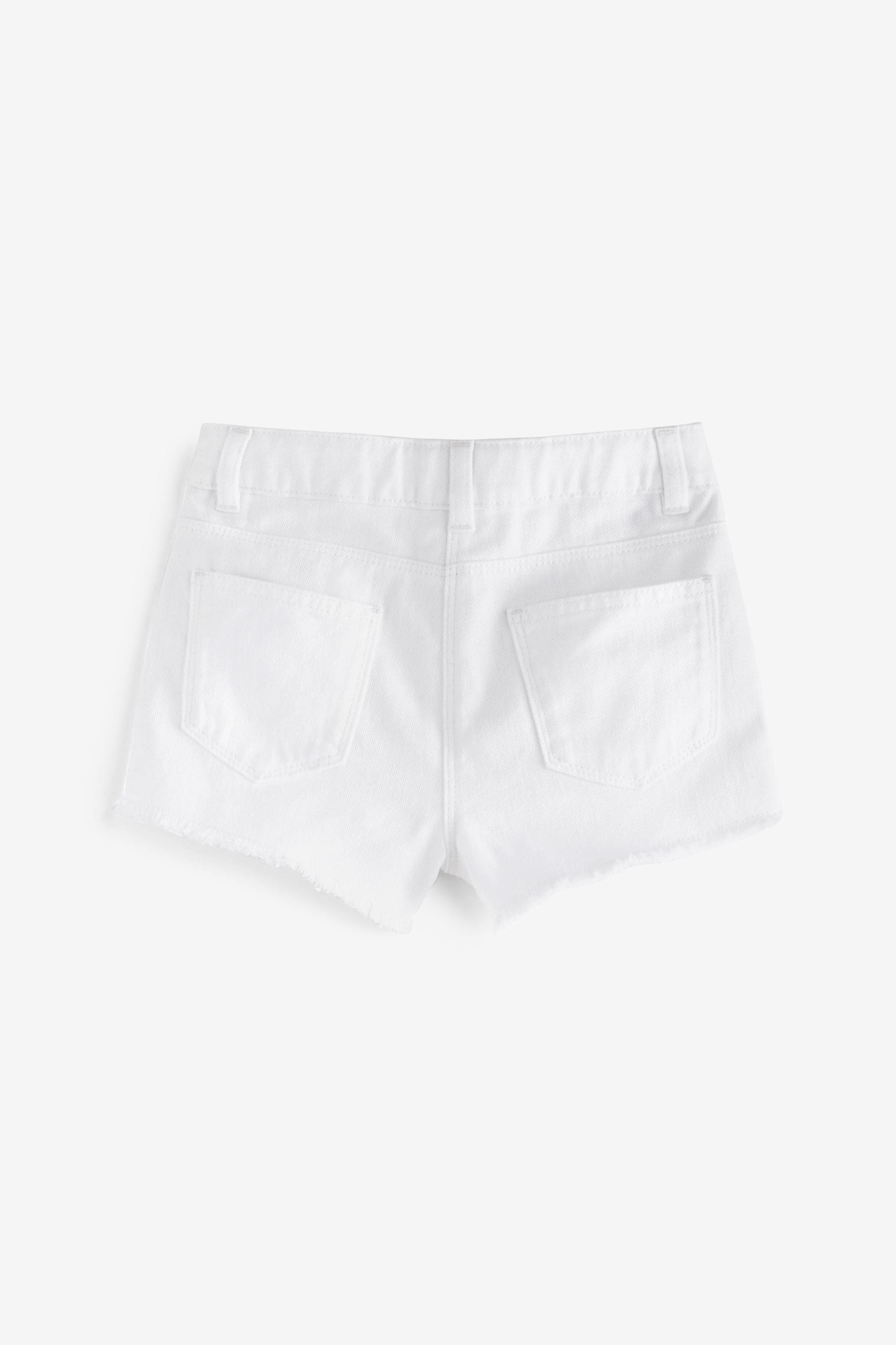 White Frayed Edge Shorts (3-16yrs)