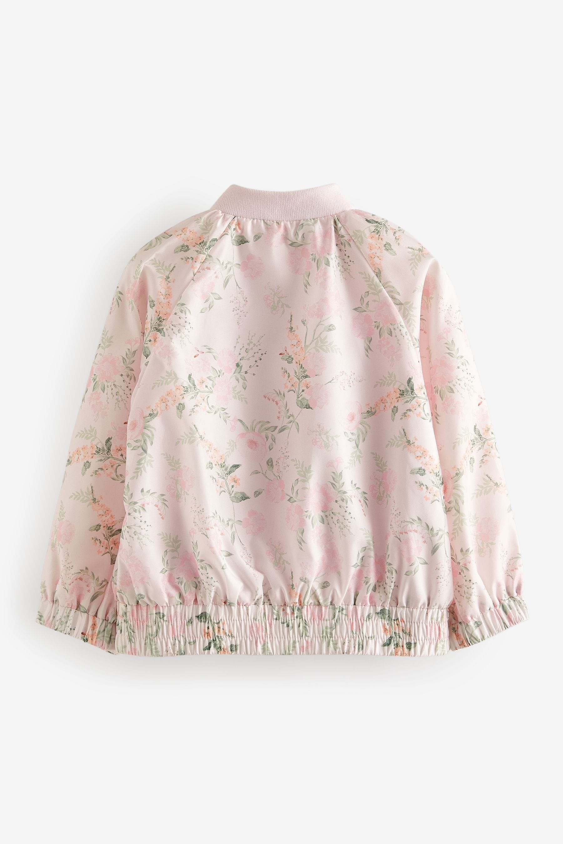 Pink Floral Shower Resistant Printed Bomber Jacket (3mths-7yrs)