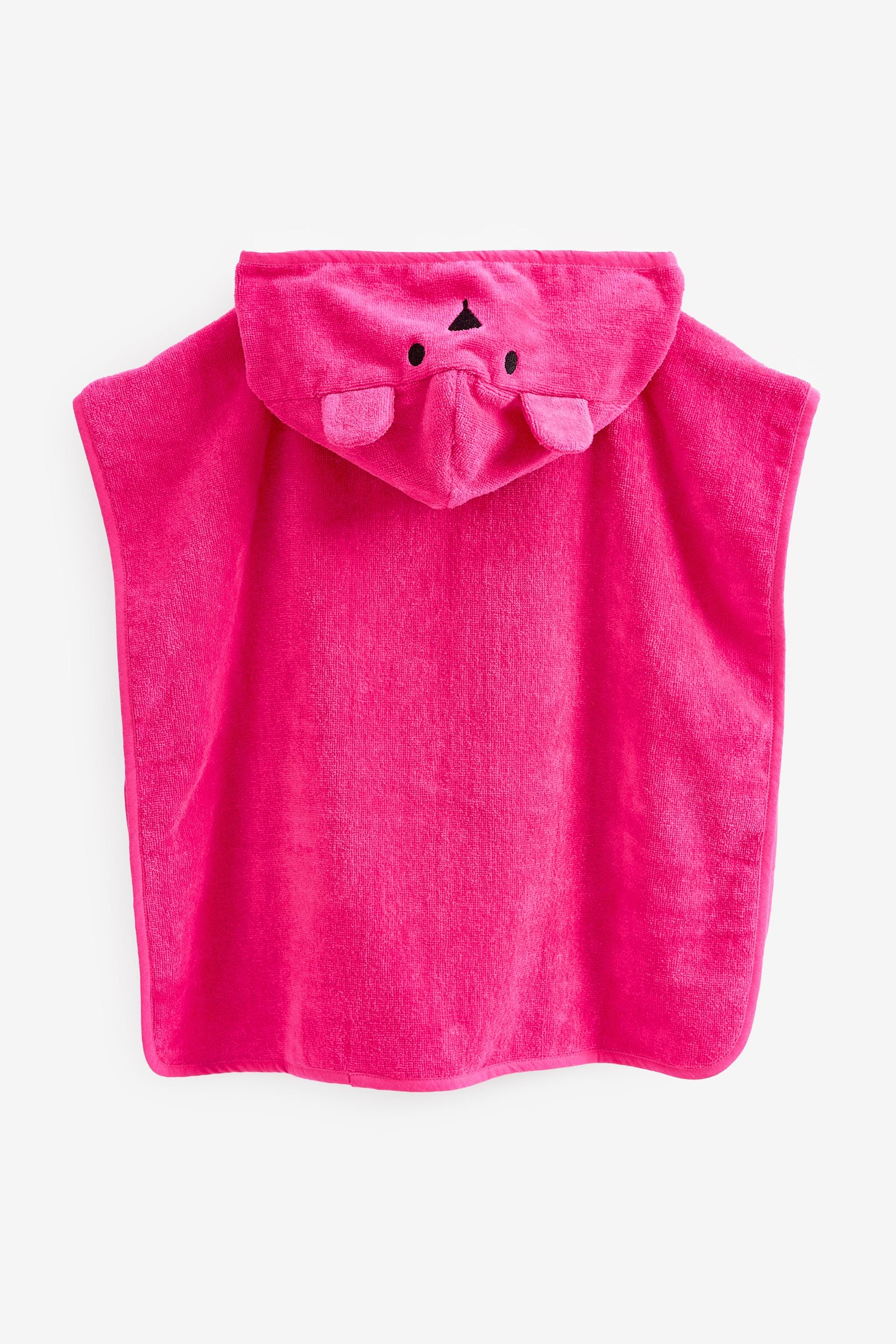 Bright Pink Bear Towelling Poncho