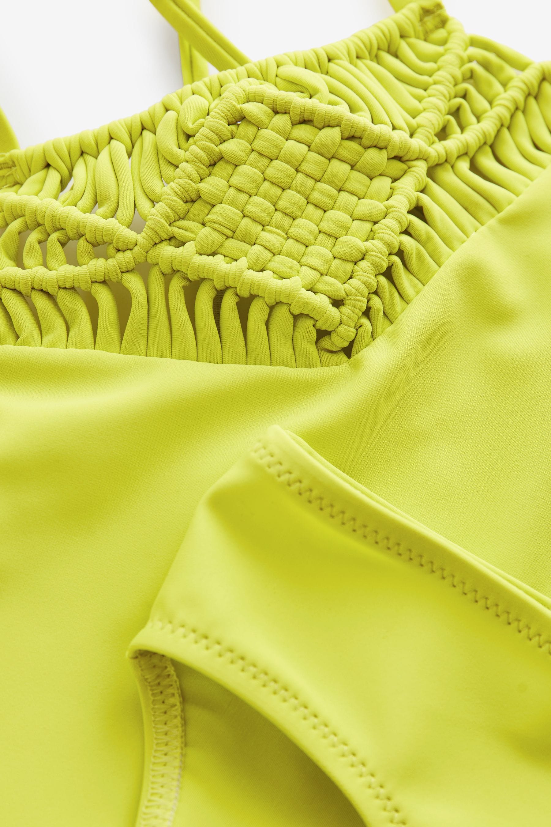 Lime Green Crochet Detail Bikini (3-16yrs)