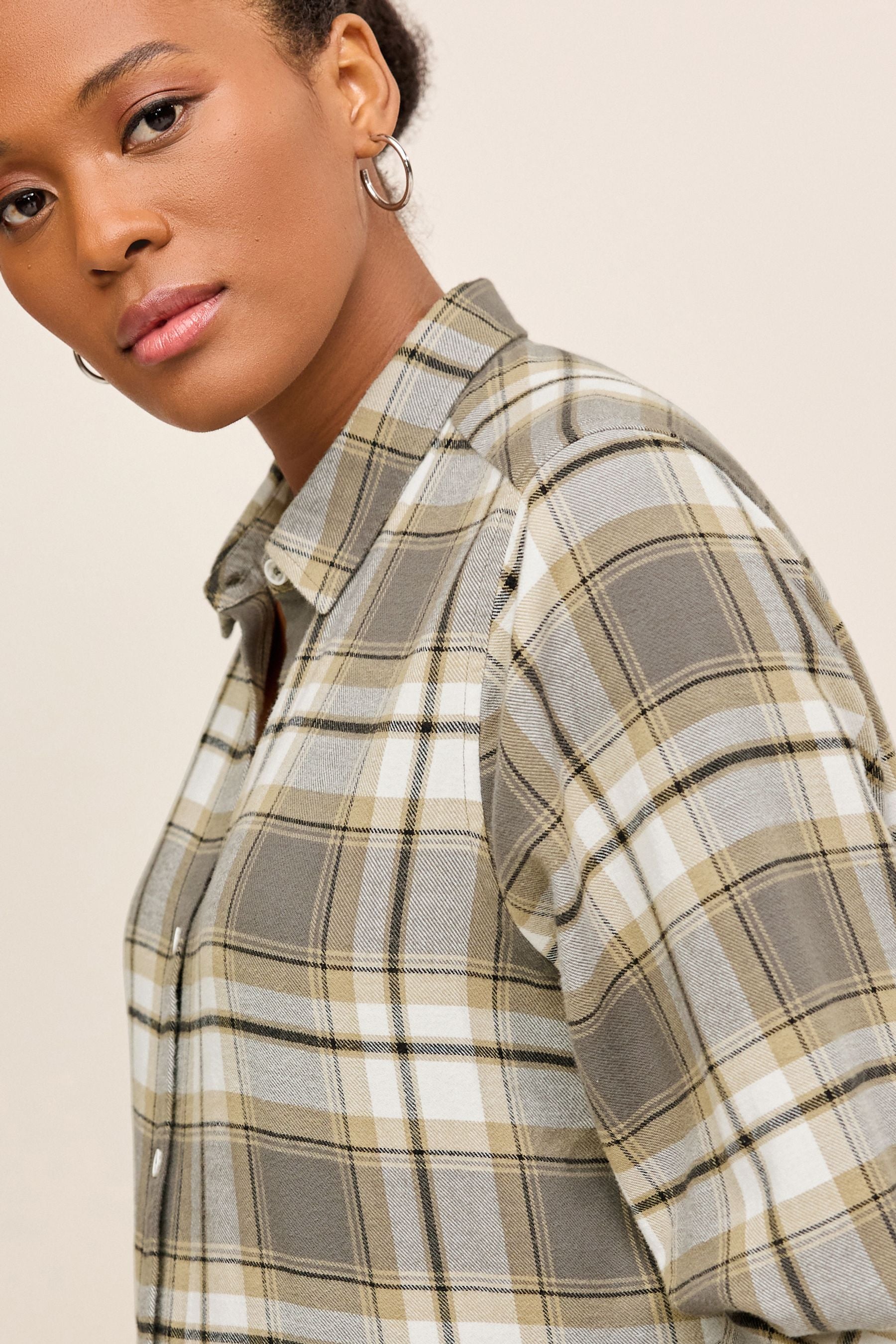 Check Maternity Shirt Dress