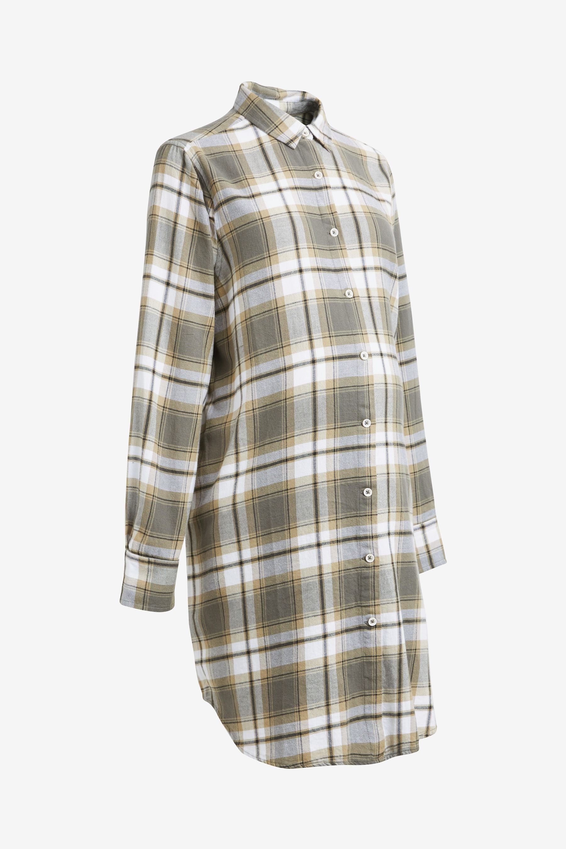 Check Maternity Shirt Dress