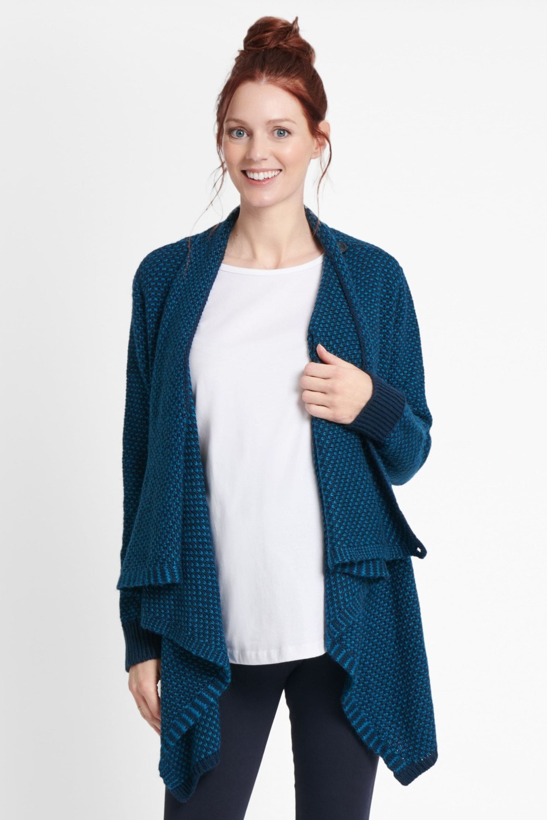 Teal Blue JoJo Maman Bébé Drape Maternity & Nursing Cardigan