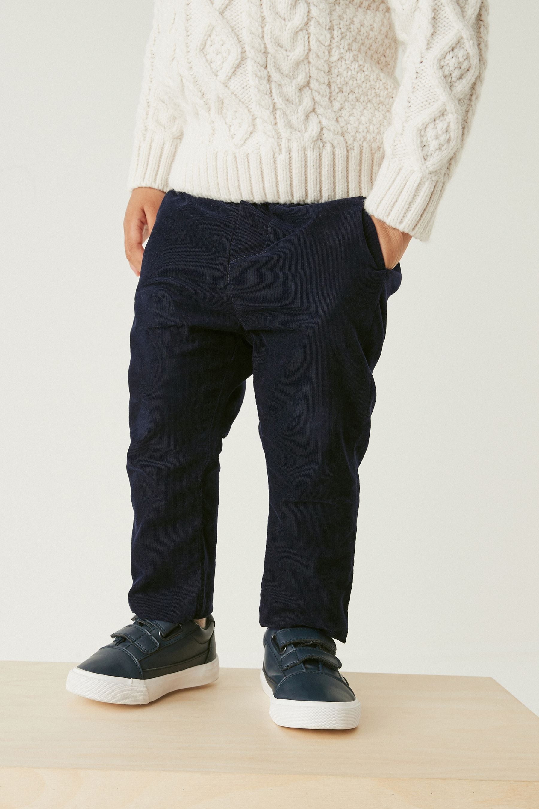 Navy Blue Corduroy Pull-On Trousers (3mths-7yrs)