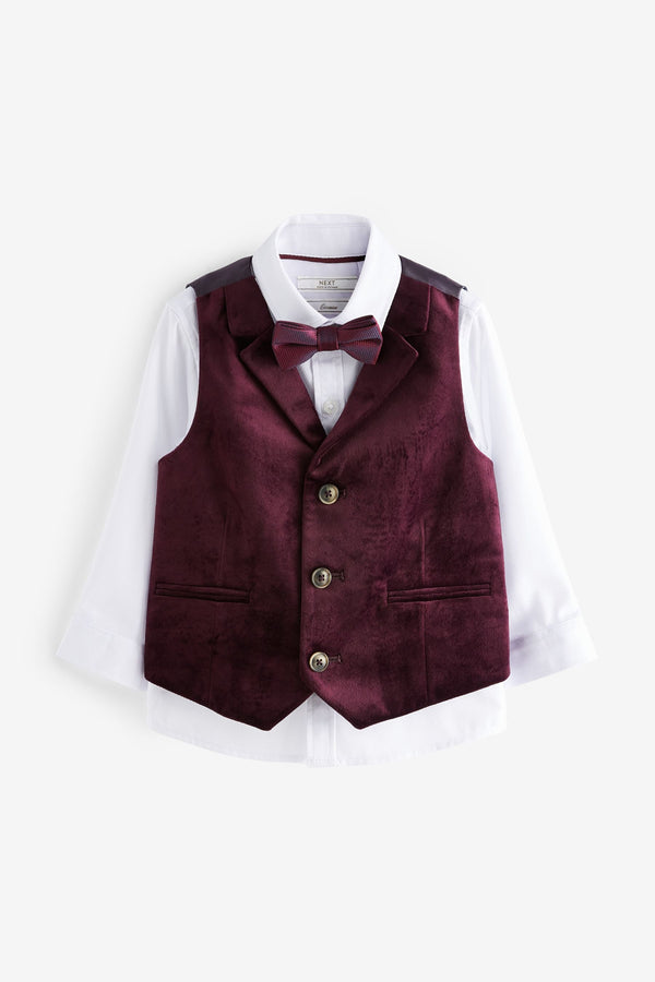 Plum Purple Velvet Waistcoat Set (3mths-7yrs)