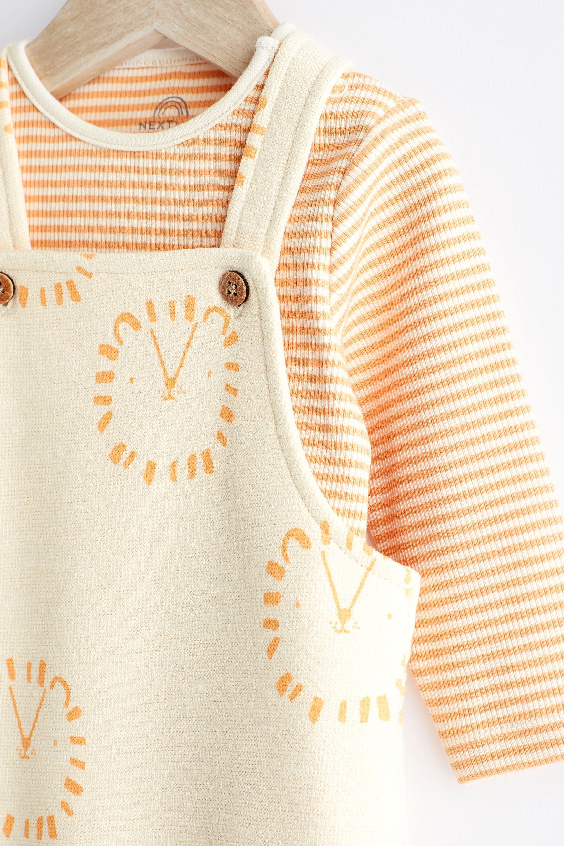 Neutral Lion Baby 100% Cotton Jersey Dungarees And Bodysuit Set (0mths-2yrs)