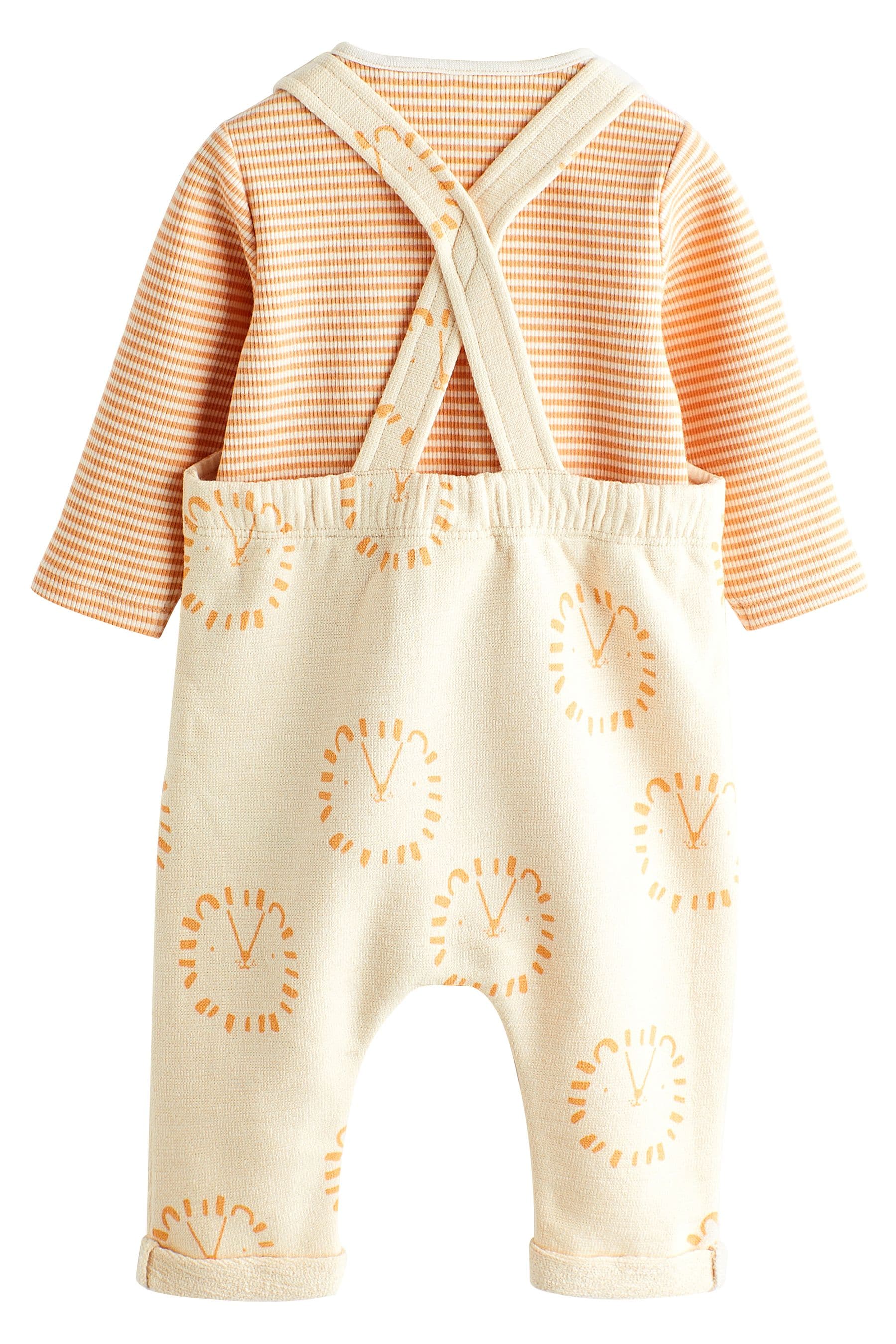 Neutral Lion Baby 100% Cotton Jersey Dungarees And Bodysuit Set (0mths-2yrs)