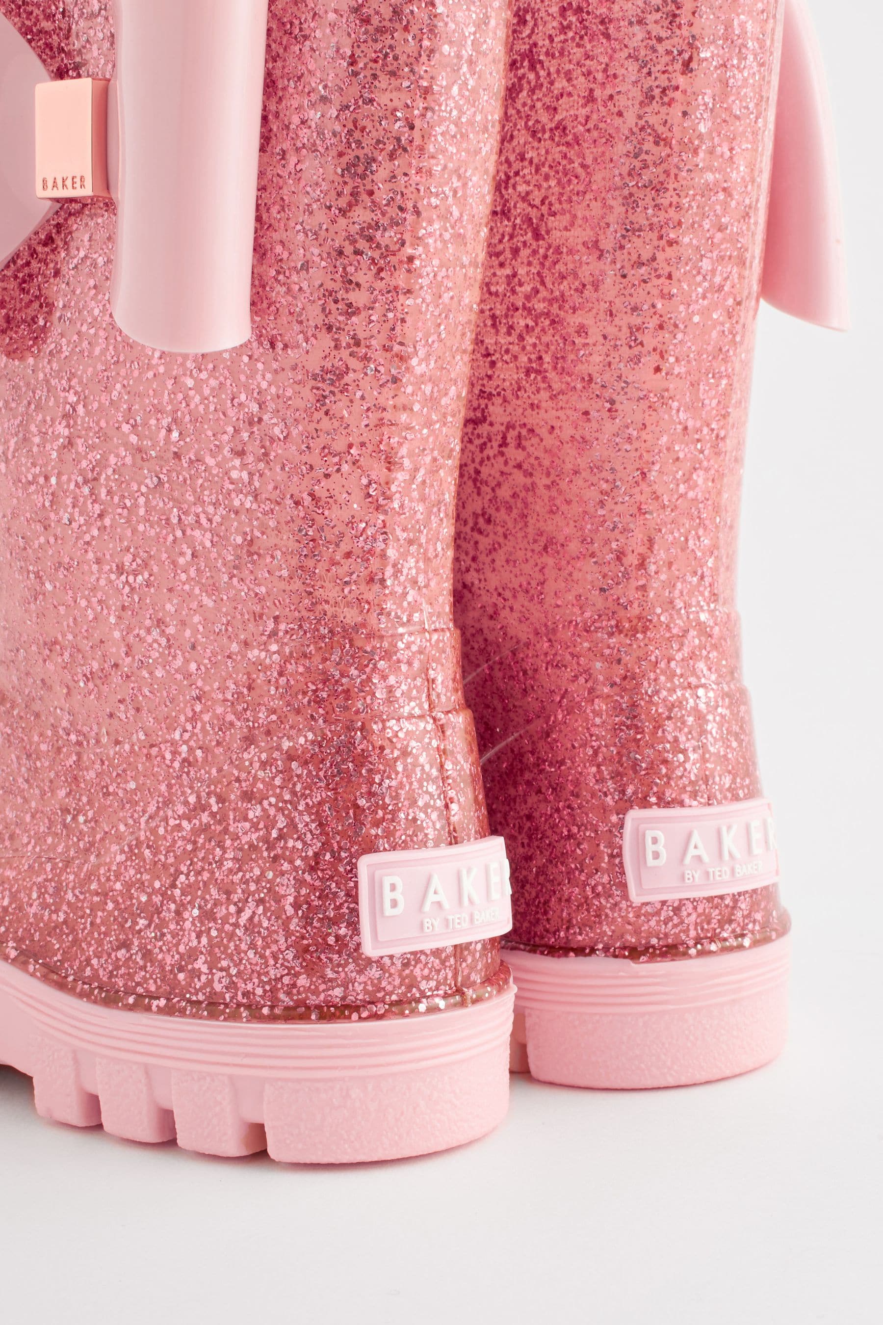 Baker by Ted Baker Girls Glitter Welly Boots with Bow