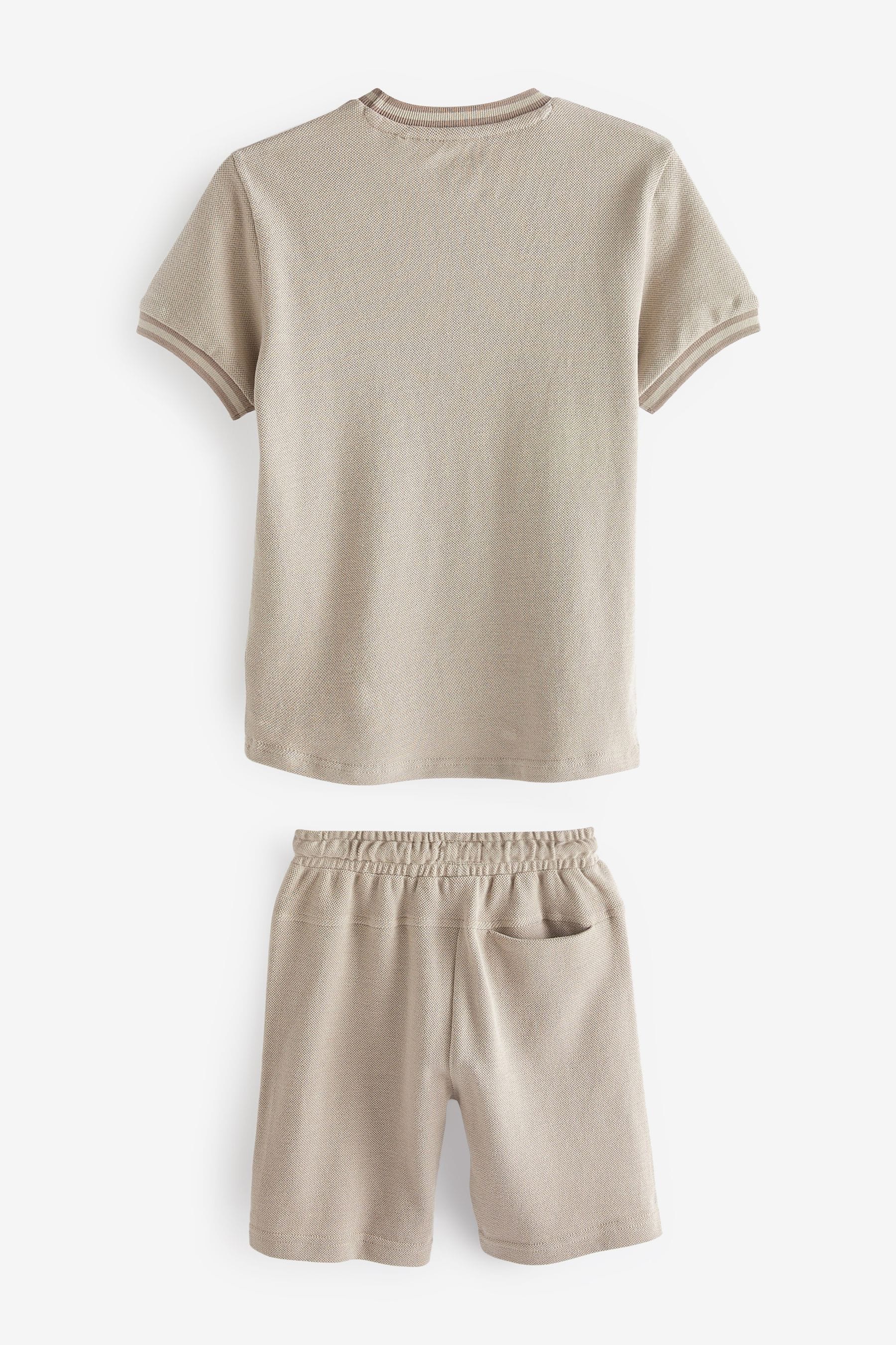 Cement Stone Textured T-Shirt And Shorts Set (3-16yrs)