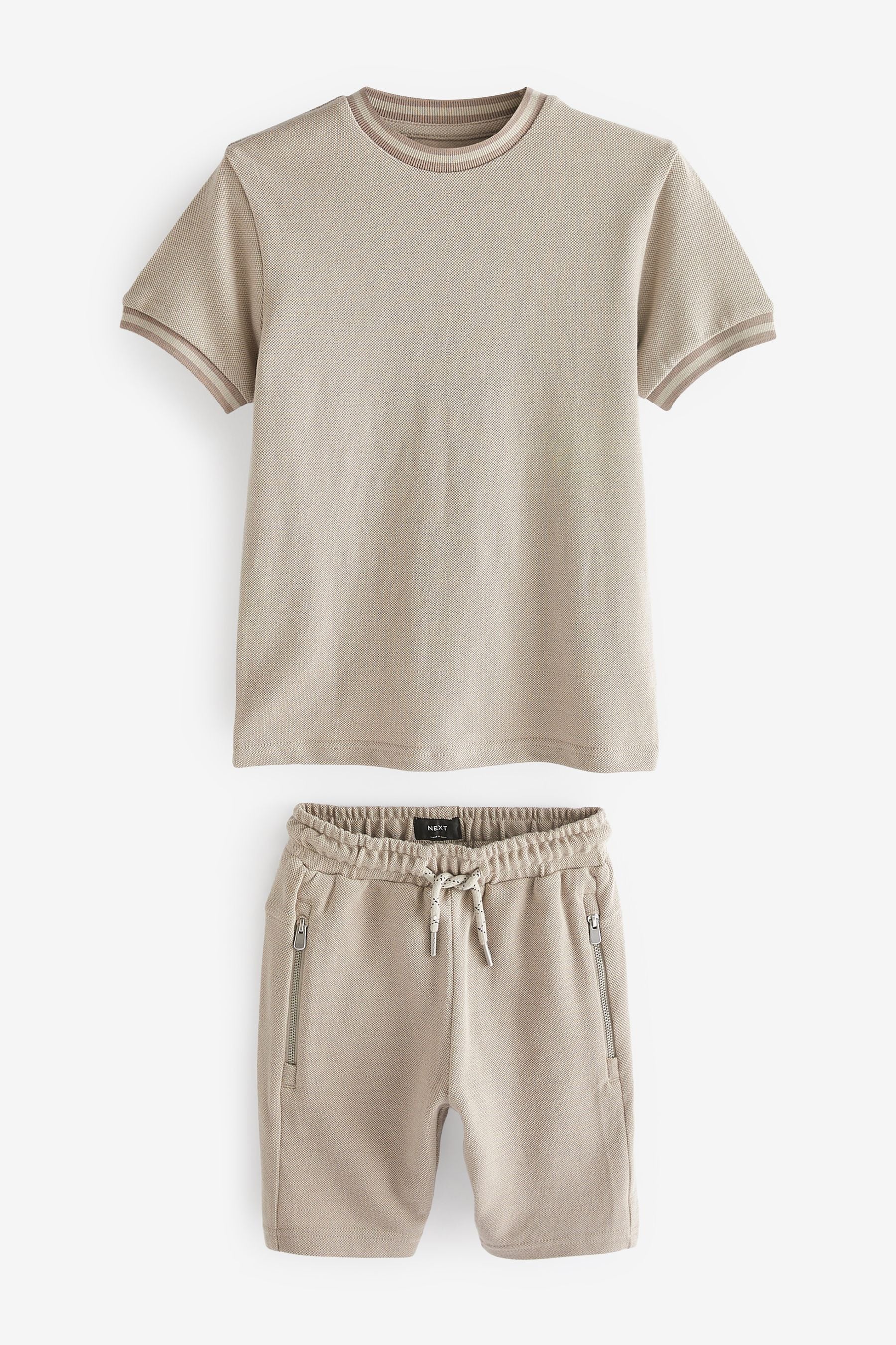 Cement Stone Textured T-Shirt And Shorts Set (3-16yrs)