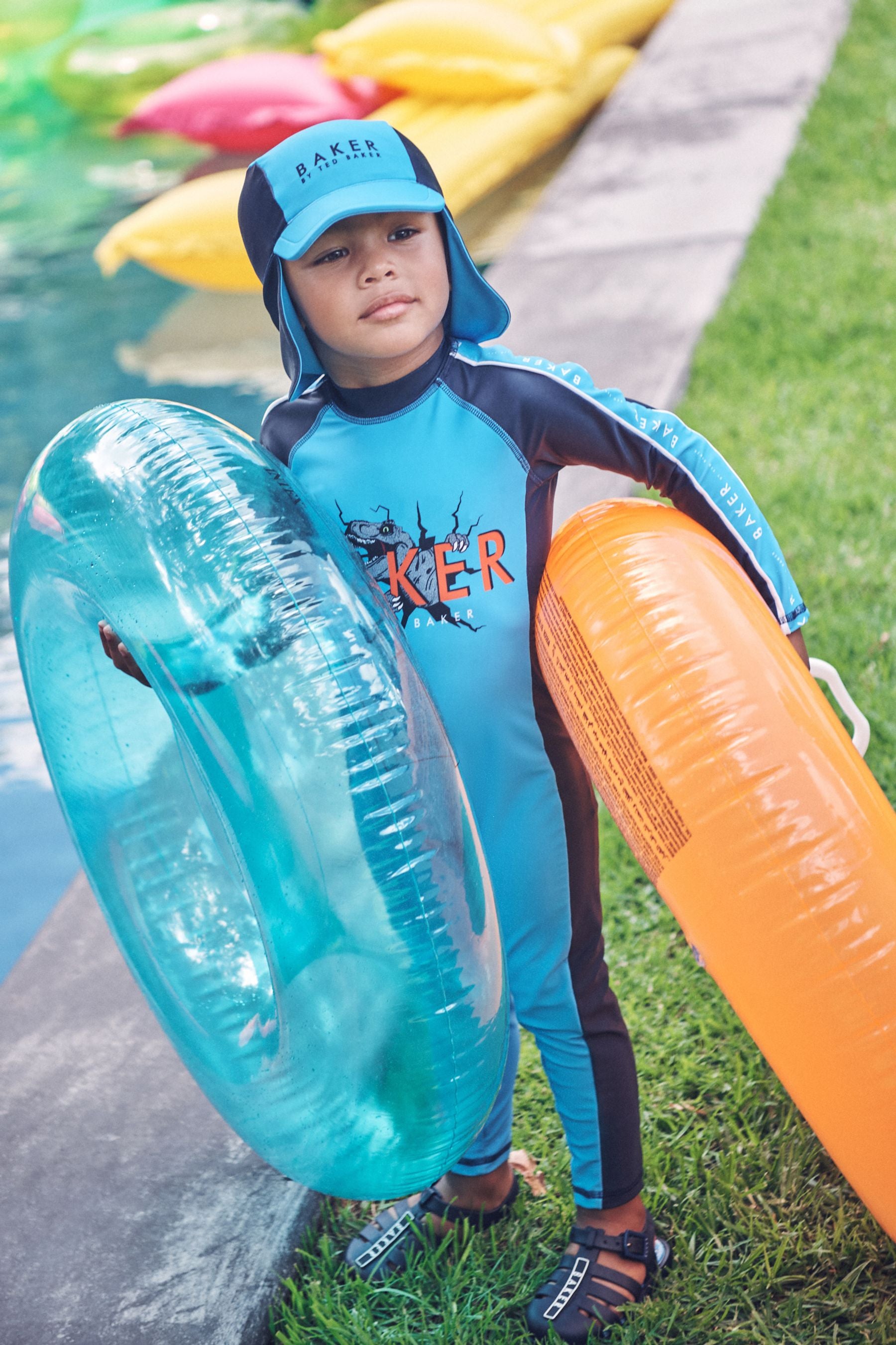 Blue Baker by Ted Baker Dinosaur Sunsafe and Hat Set