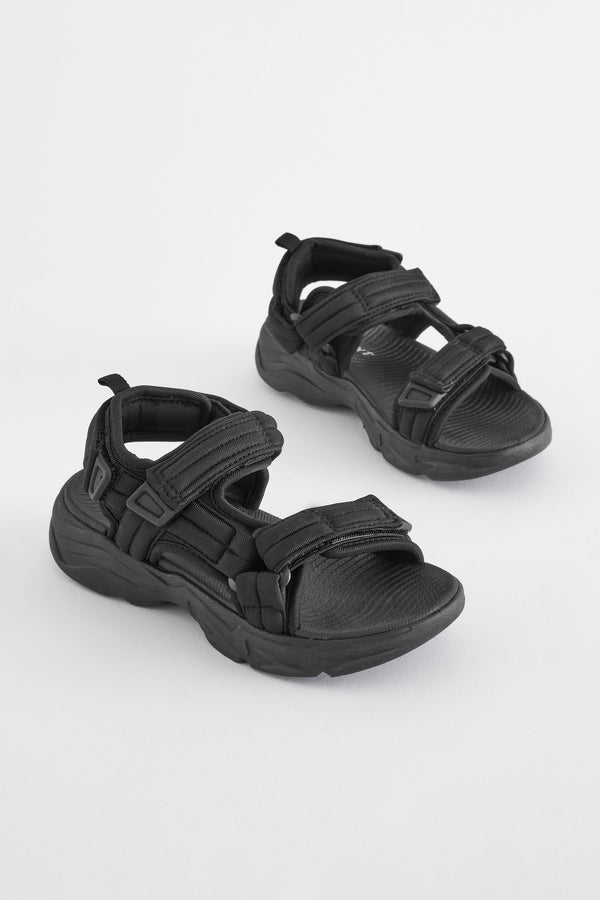 Black Sporty Trekker Sandals