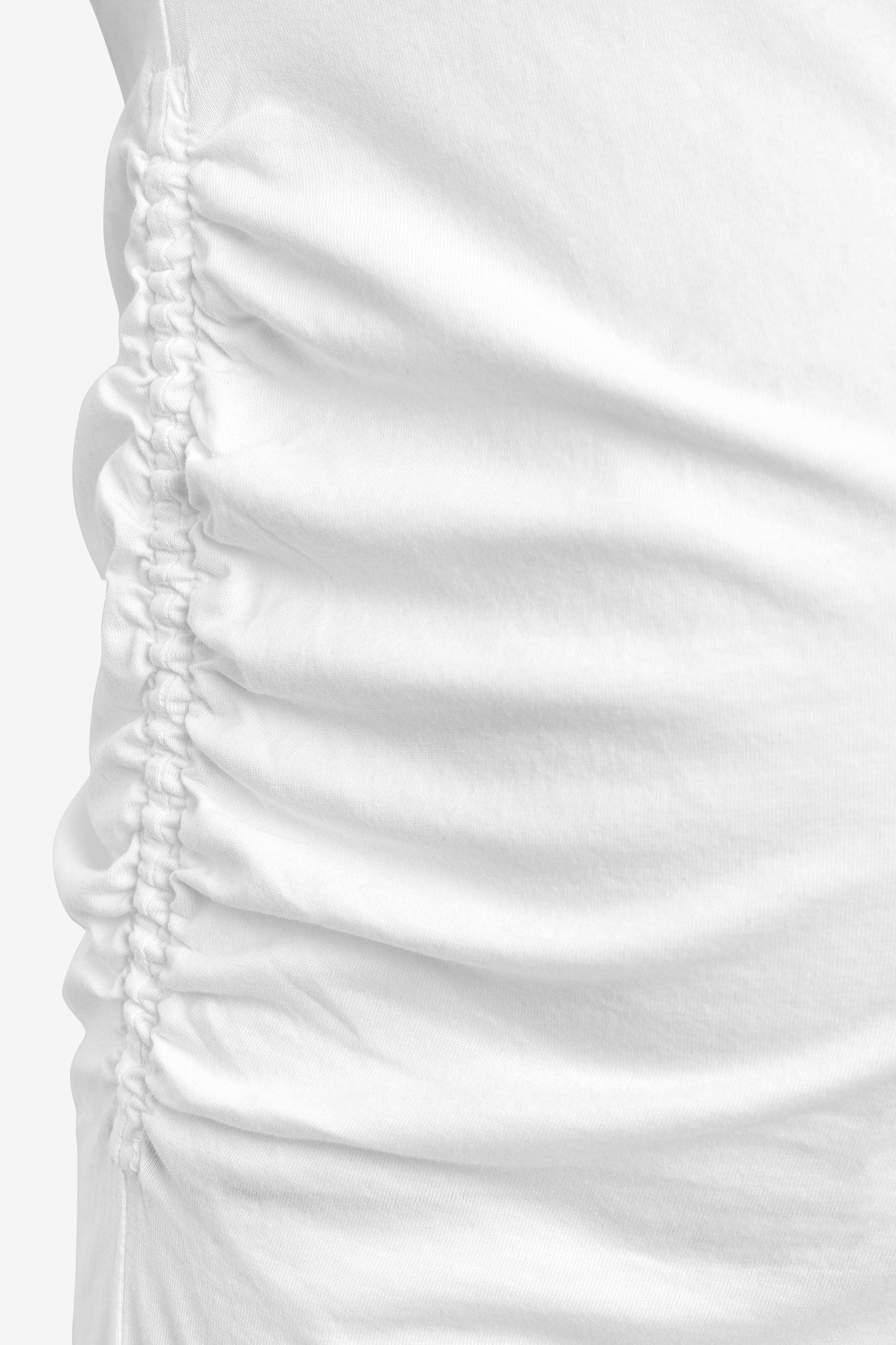 White Maternity Ruched Side T-Shirt