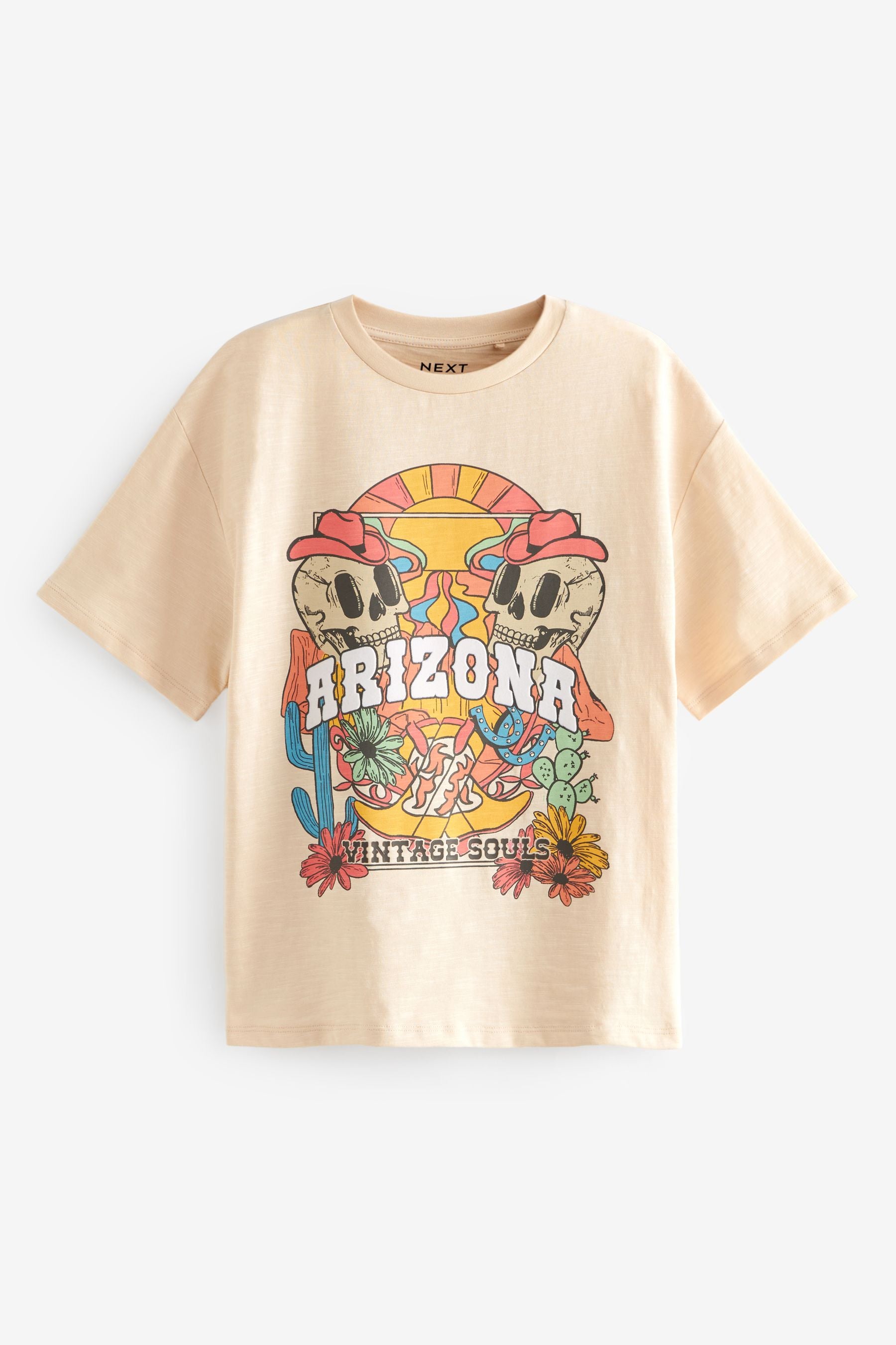 Cream Western Oversized Graphic T-Shirt (3-16yrs)