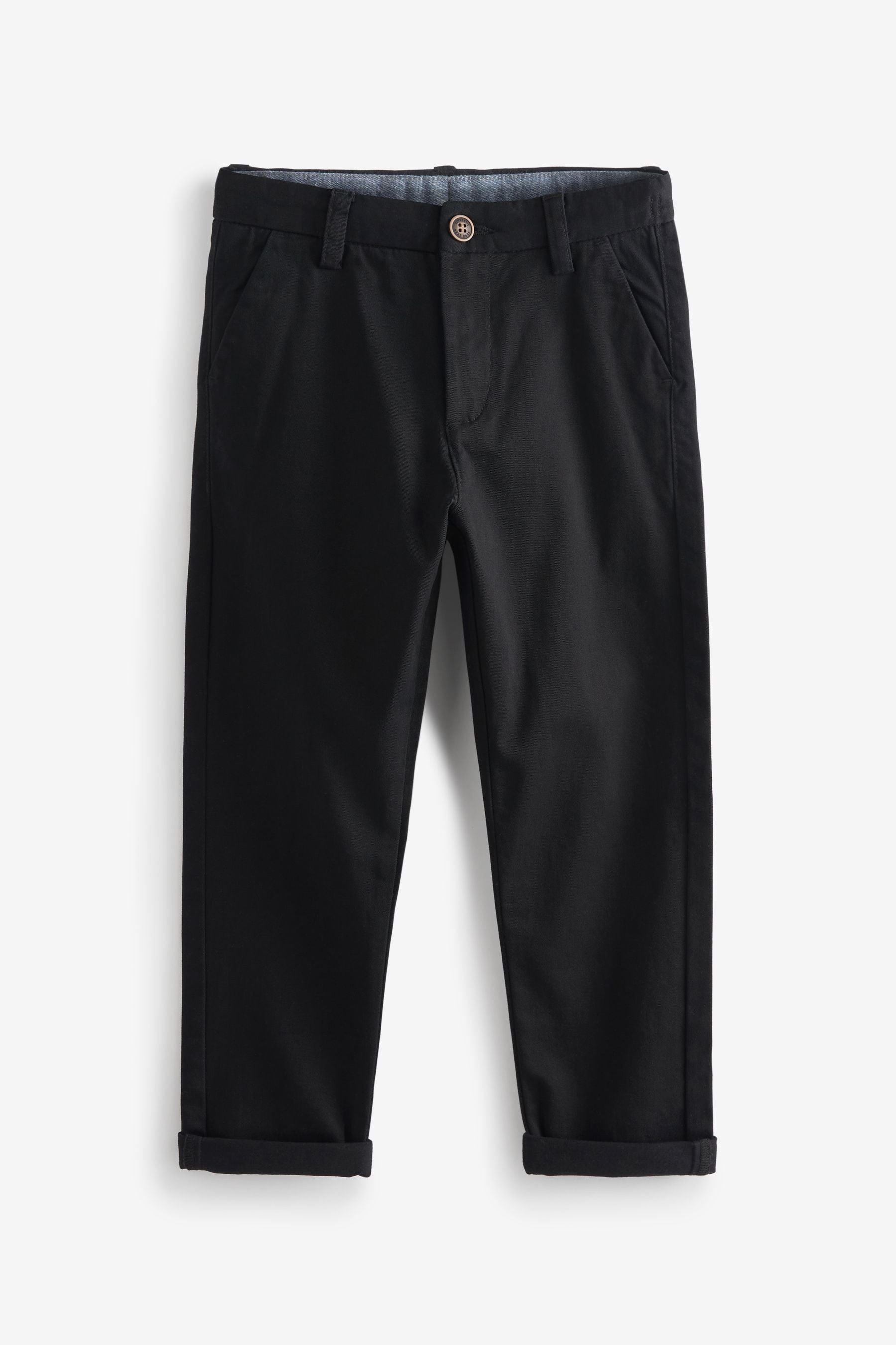 Black Tapered Loose Fit Stretch Chino Trousers (3-17yrs)