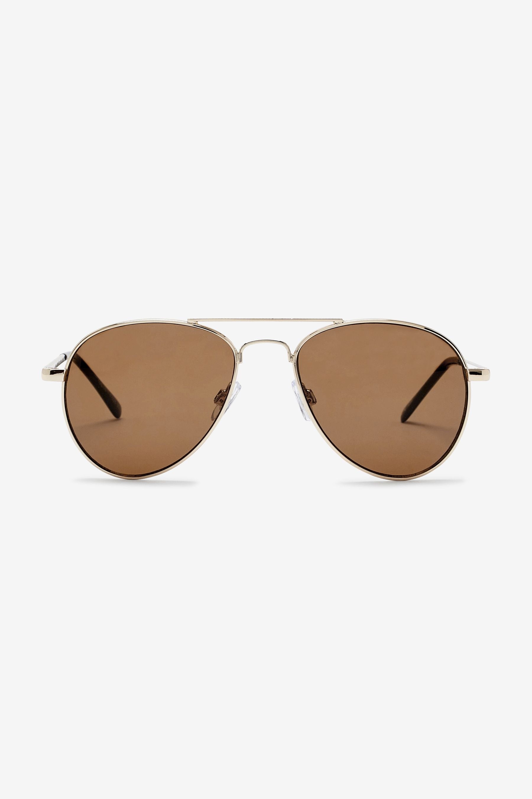 Gold Tone Aviator Style Sunglasses