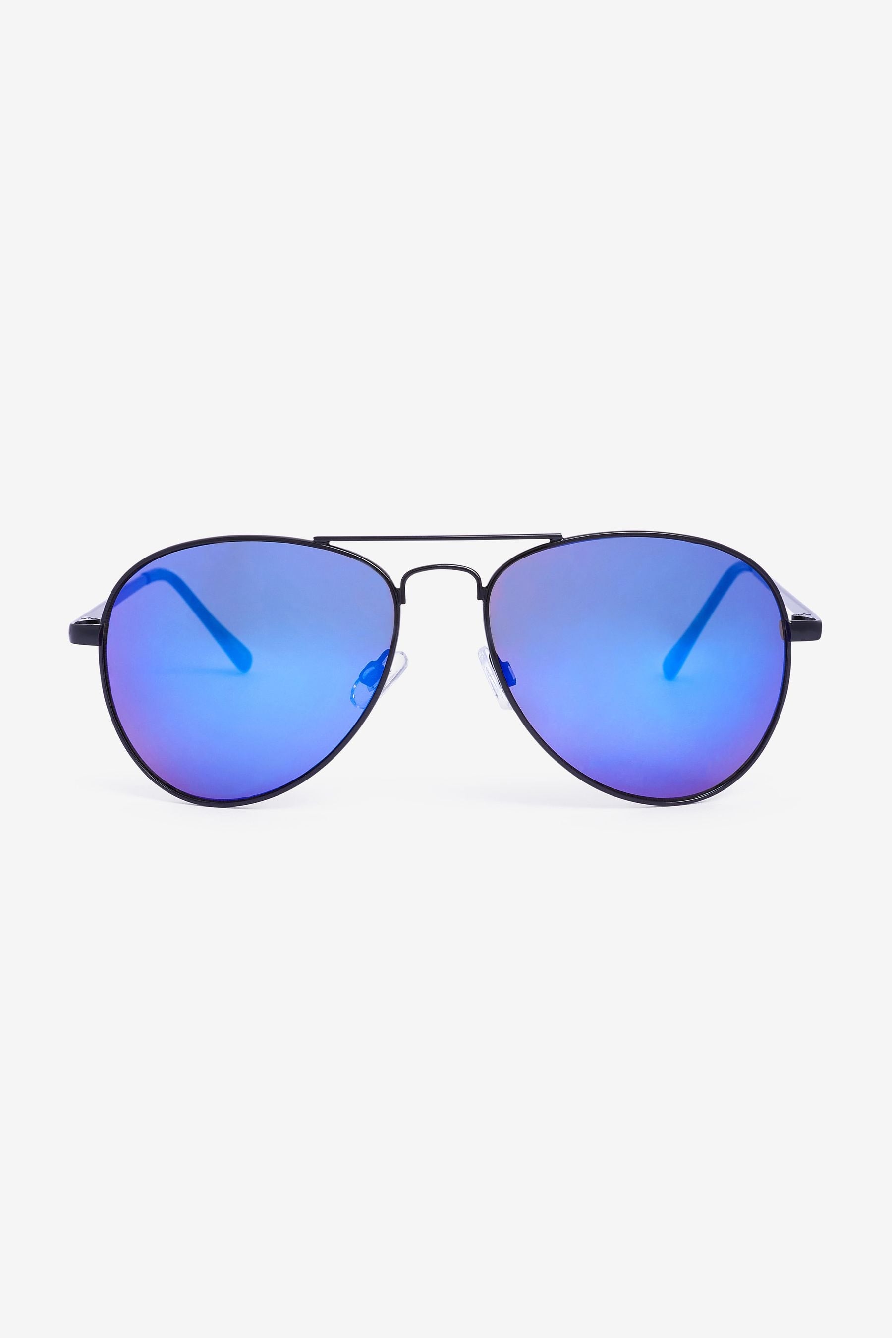 Blue/Black Aviator Style Sunglasses