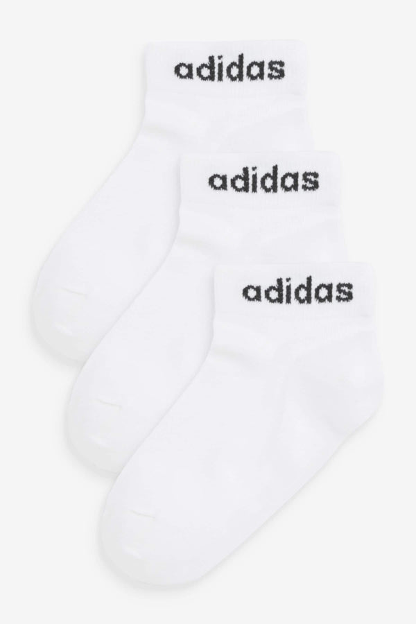 adidas Dove White Think Linear Ankle Socks 3 Pack