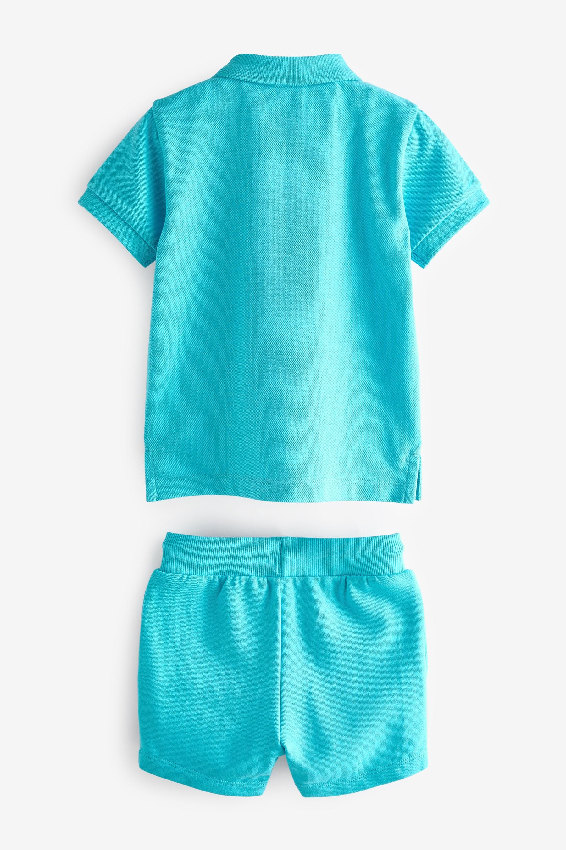 Turquoise Blue Short Sleeve Polo and Shorts Set (3mths-7yrs)