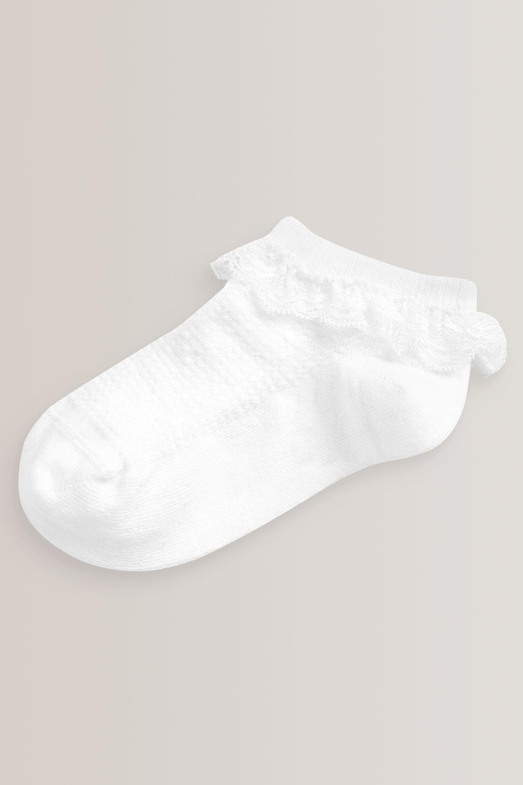 White 2 Pack Cotton Rich Ruffle Trainer Socks