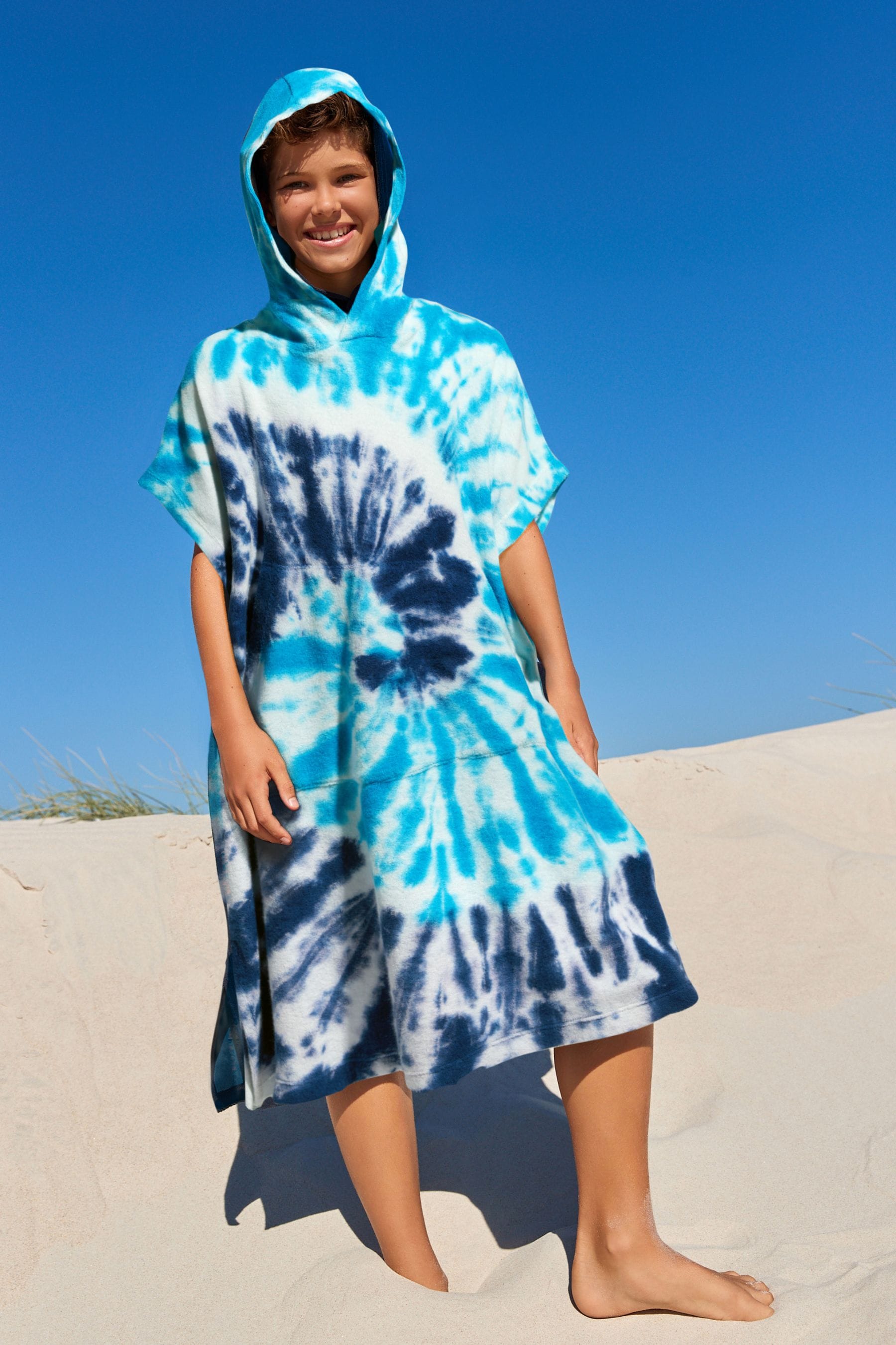 Blue Tie Dye Towelling Cover-Up (3-16yrs)