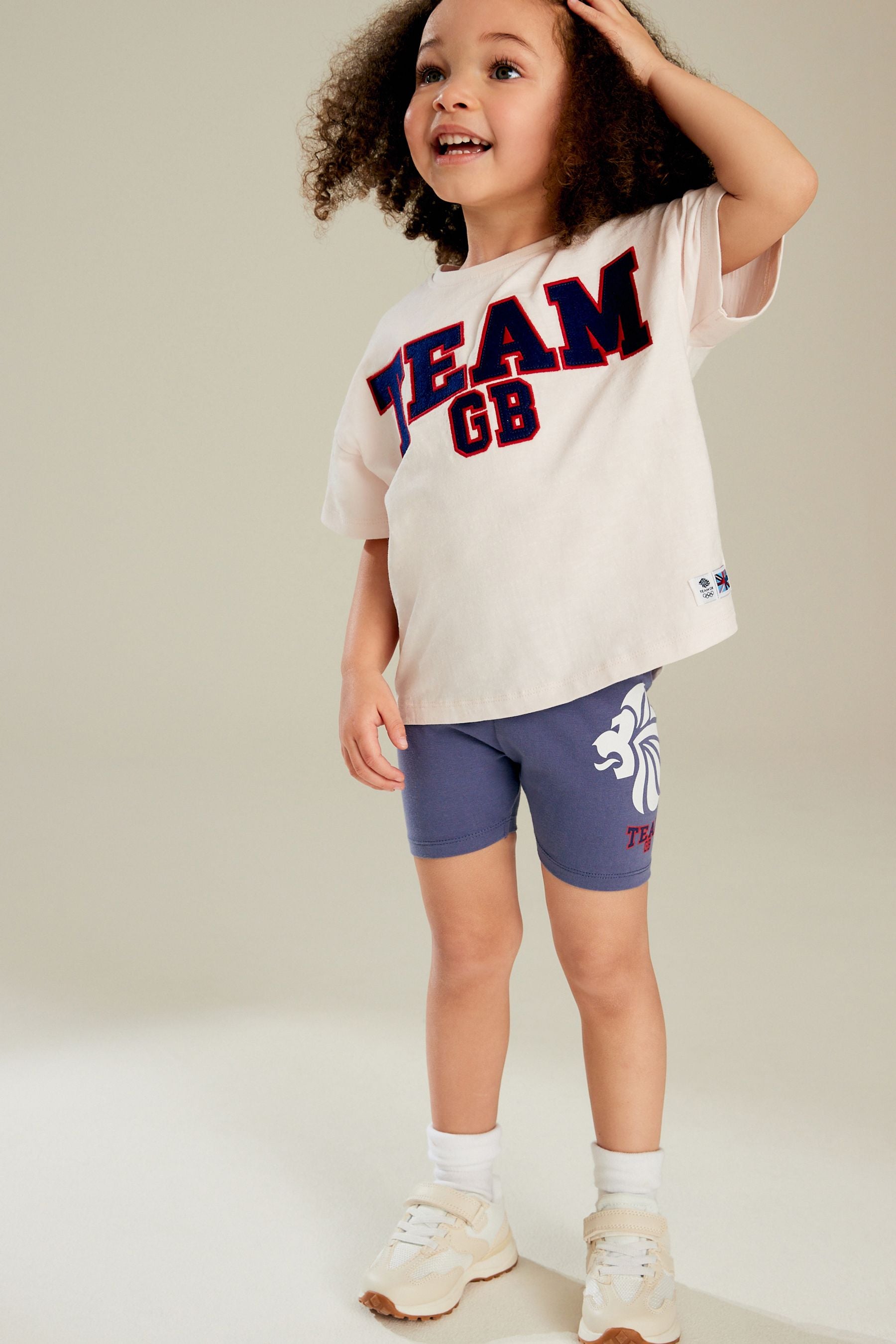 Pink/Blue Team GB T-Shirt and Cycle Shorts Set (3mths-7yrs)