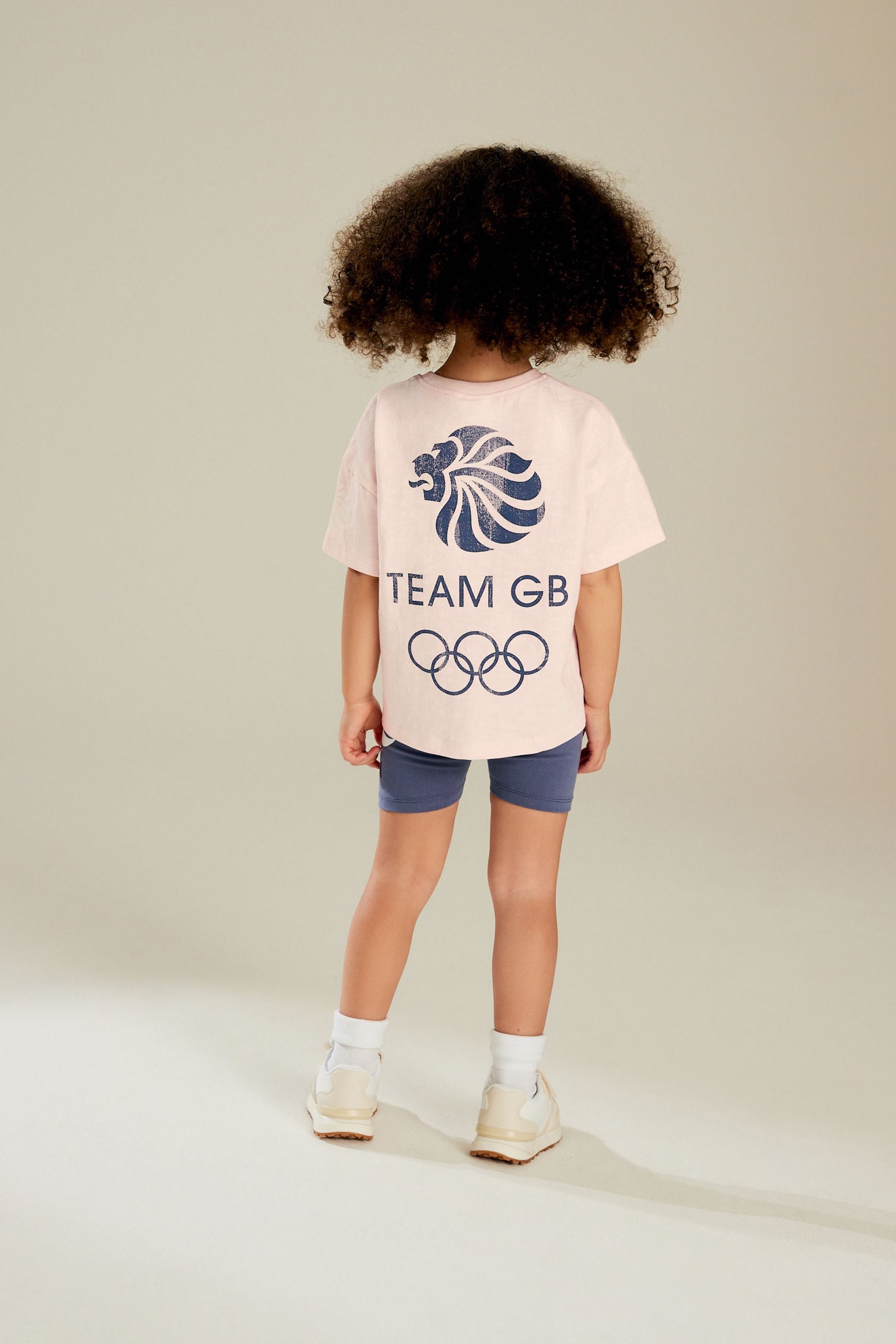 Pink/Blue 100% Cotton Team GB T-Shirt and Cycle Shorts Set (3mths-7yrs)