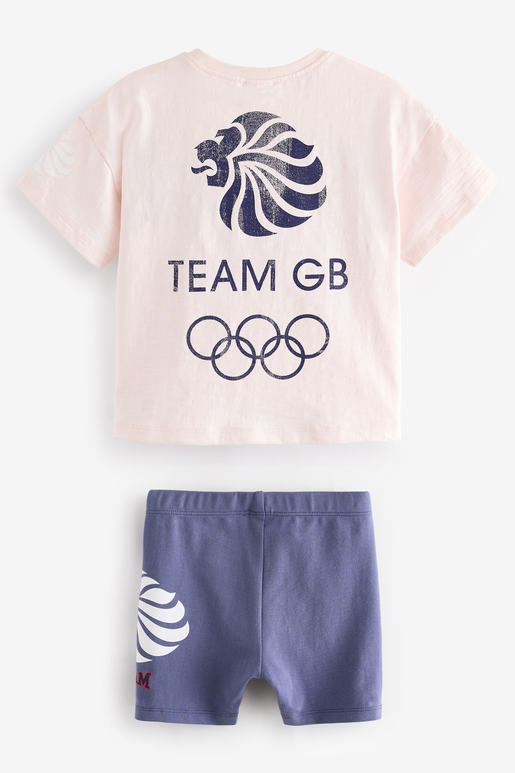 Pink/Blue Team GB T-Shirt and Cycle Shorts Set (3mths-7yrs)