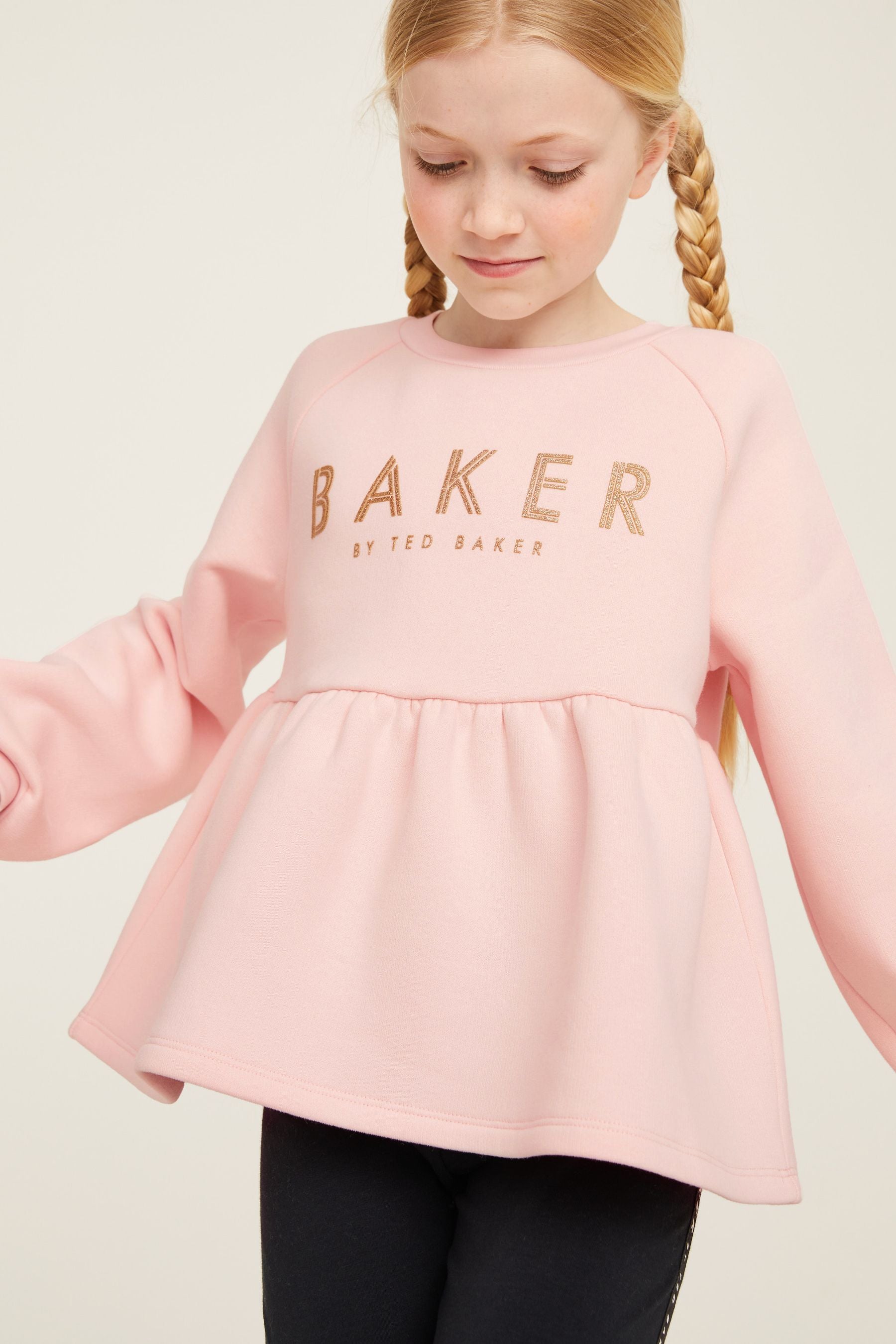 Baker by Ted Baker Peplum 100% Cotton Sweater And Legging Set