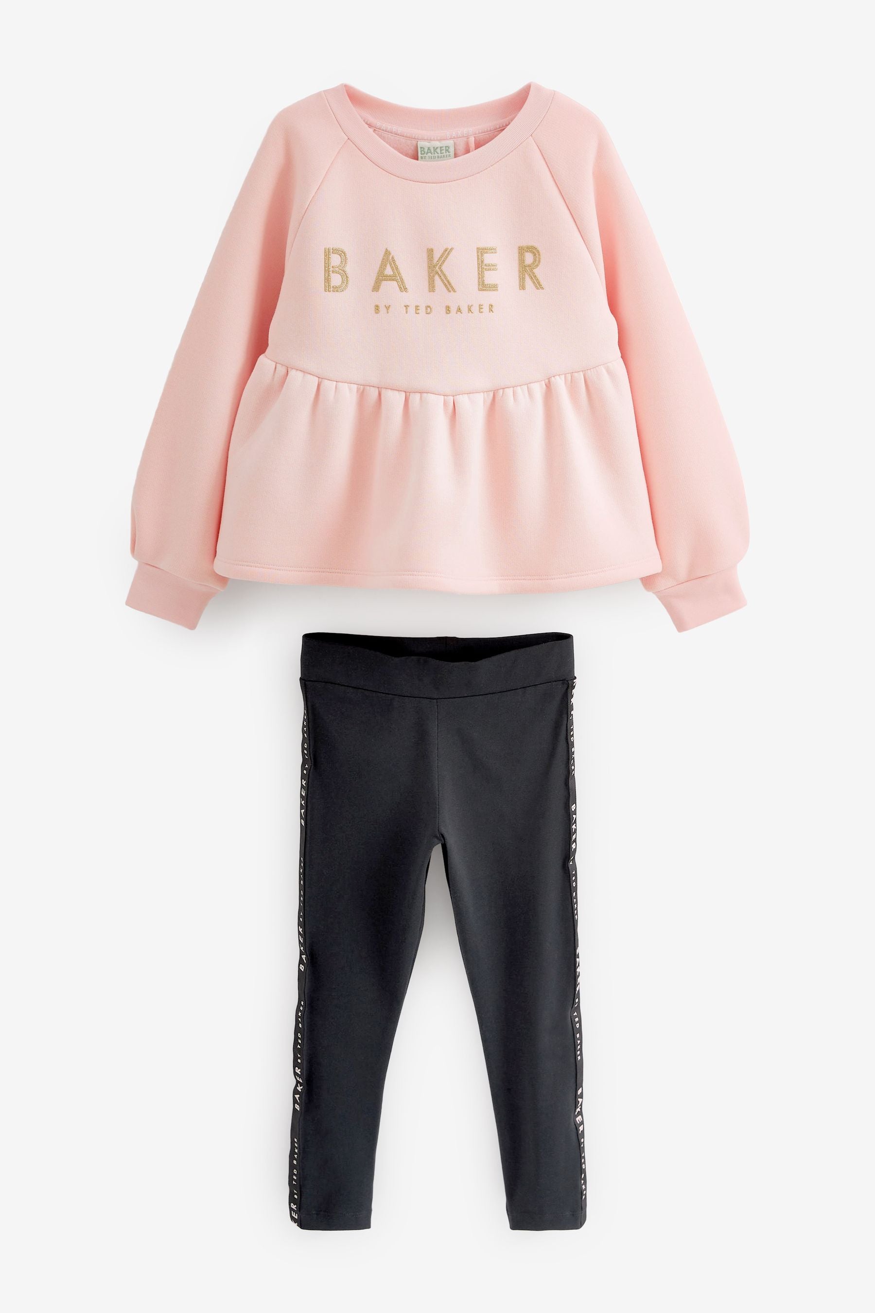 Baker by Ted Baker Peplum 100% Cotton Sweater And Legging Set