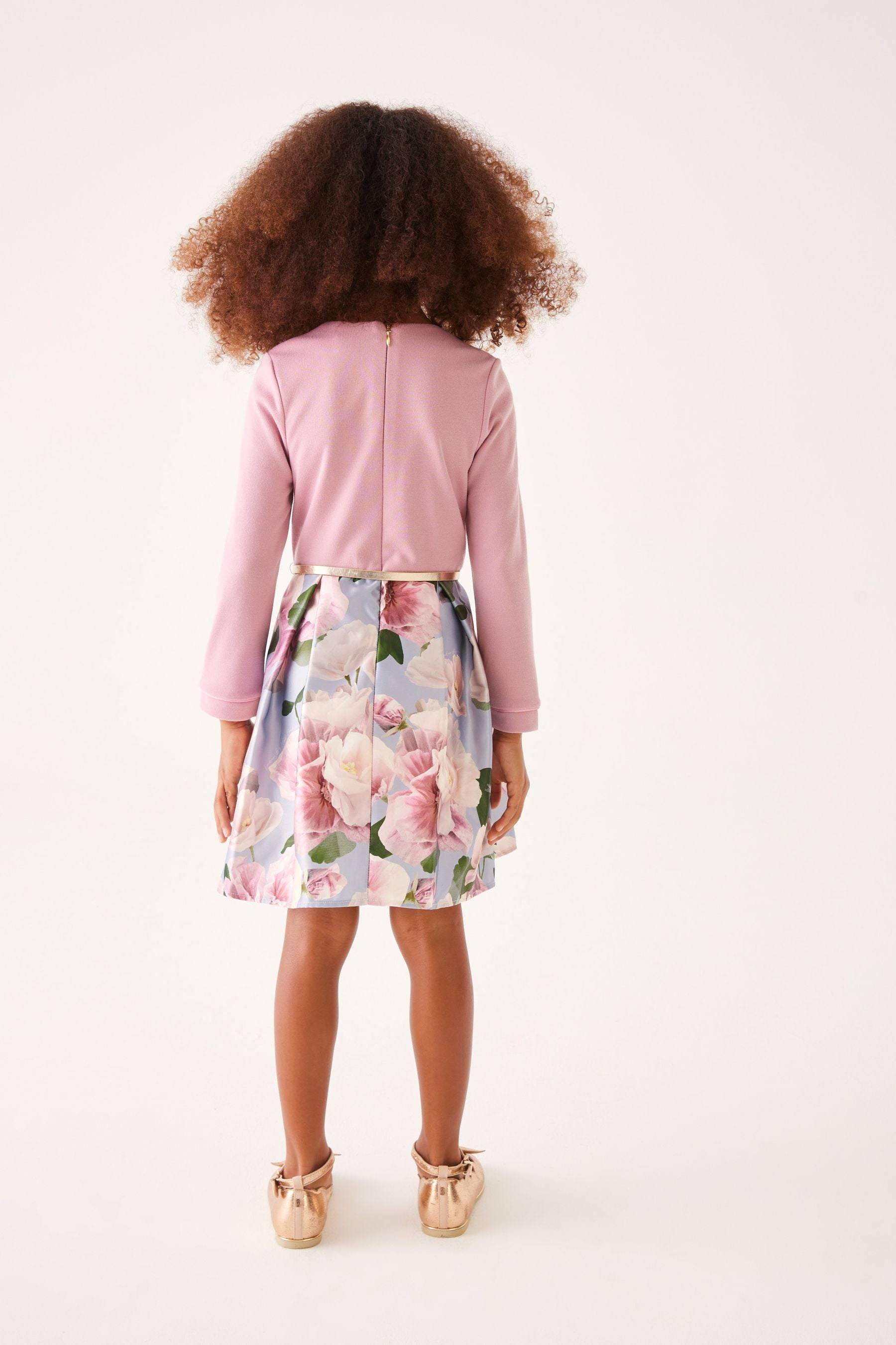 Baker by Ted Baker Pink Long Sleeve Floral Dress