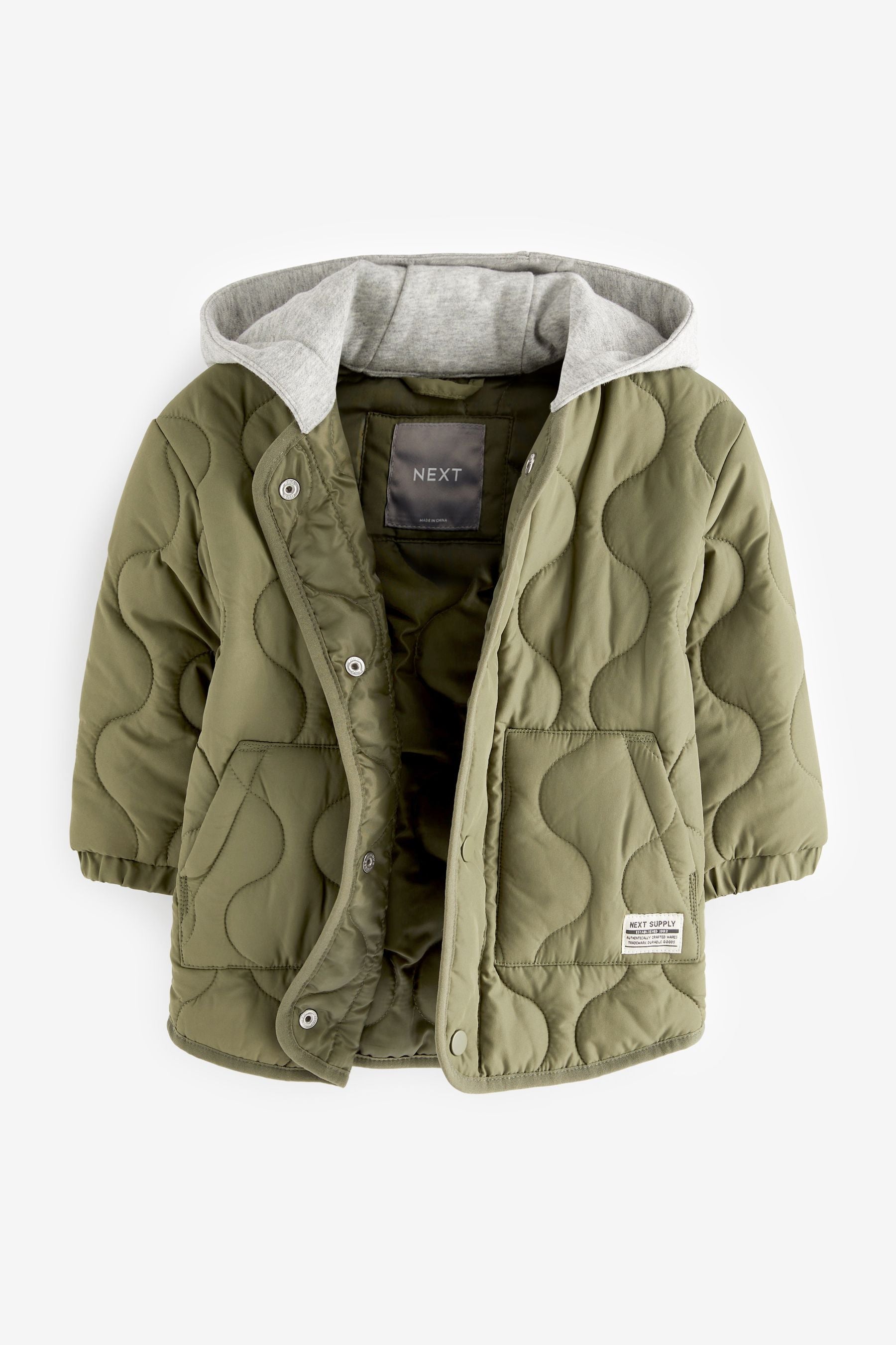 Khaki Green Quilted Jacket (3mths-7yrs)