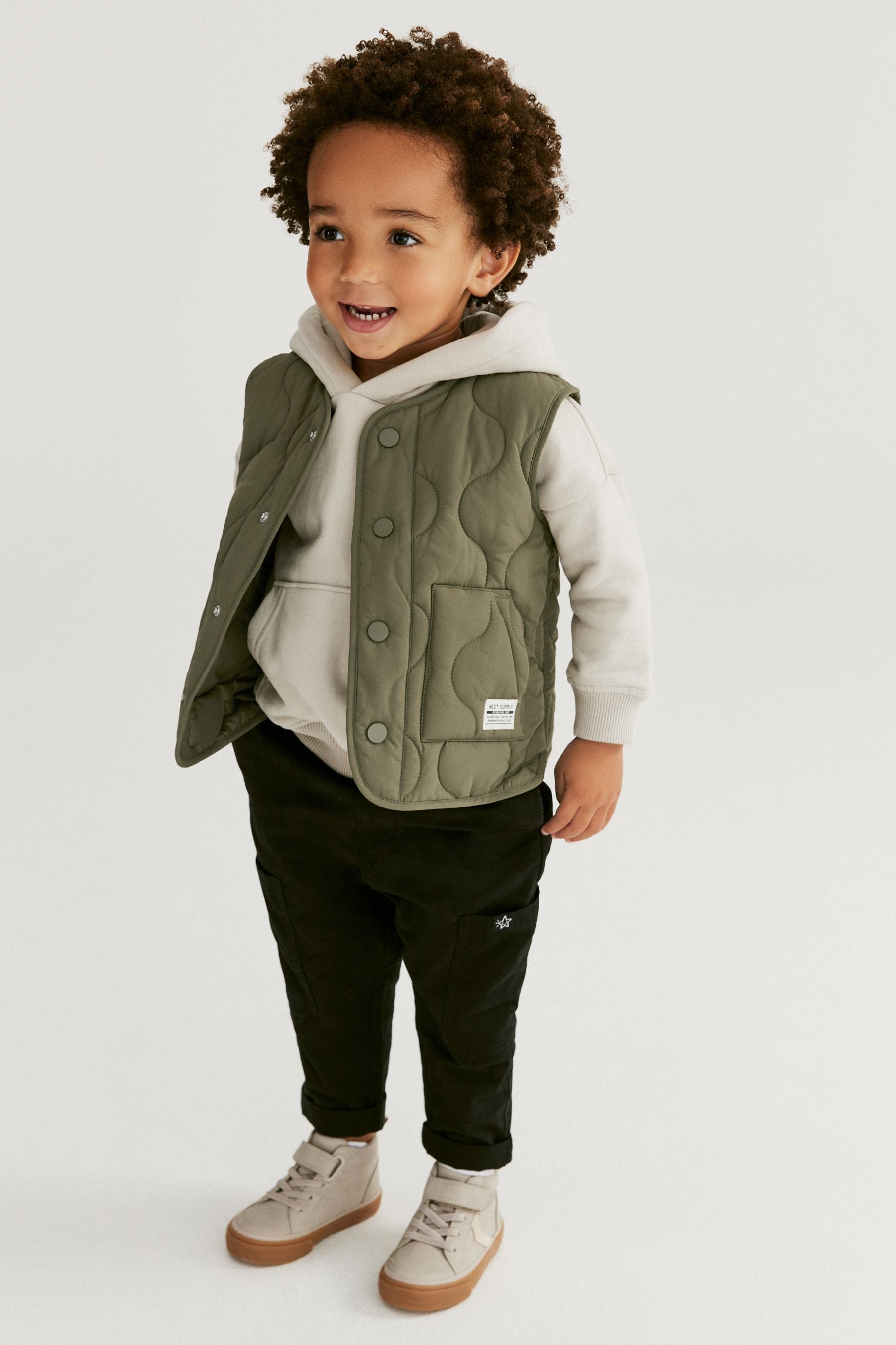 Khaki Green Padded Gilet (3mths-7yrs)