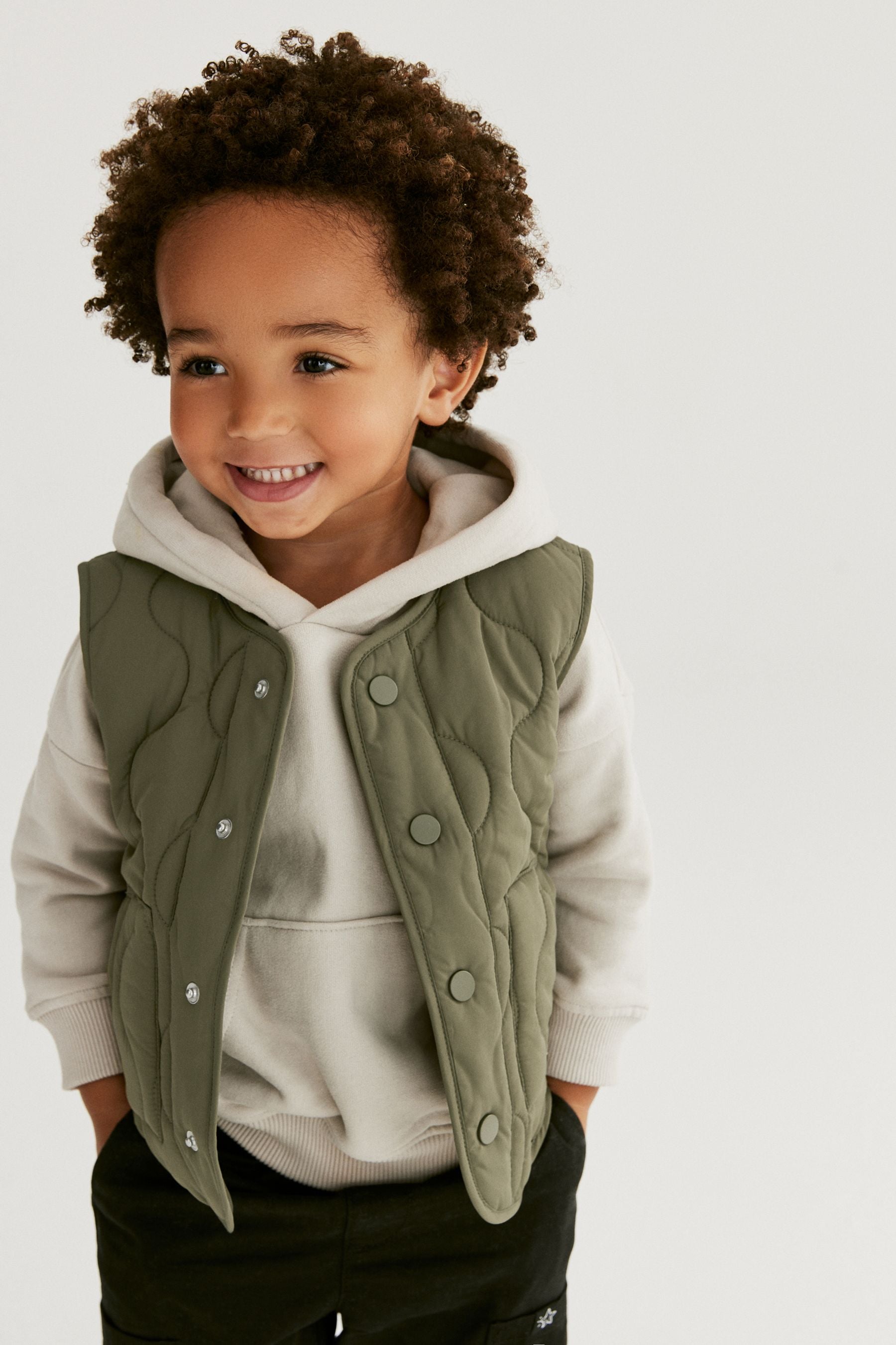 Khaki Green Padded Gilet (3mths-7yrs)